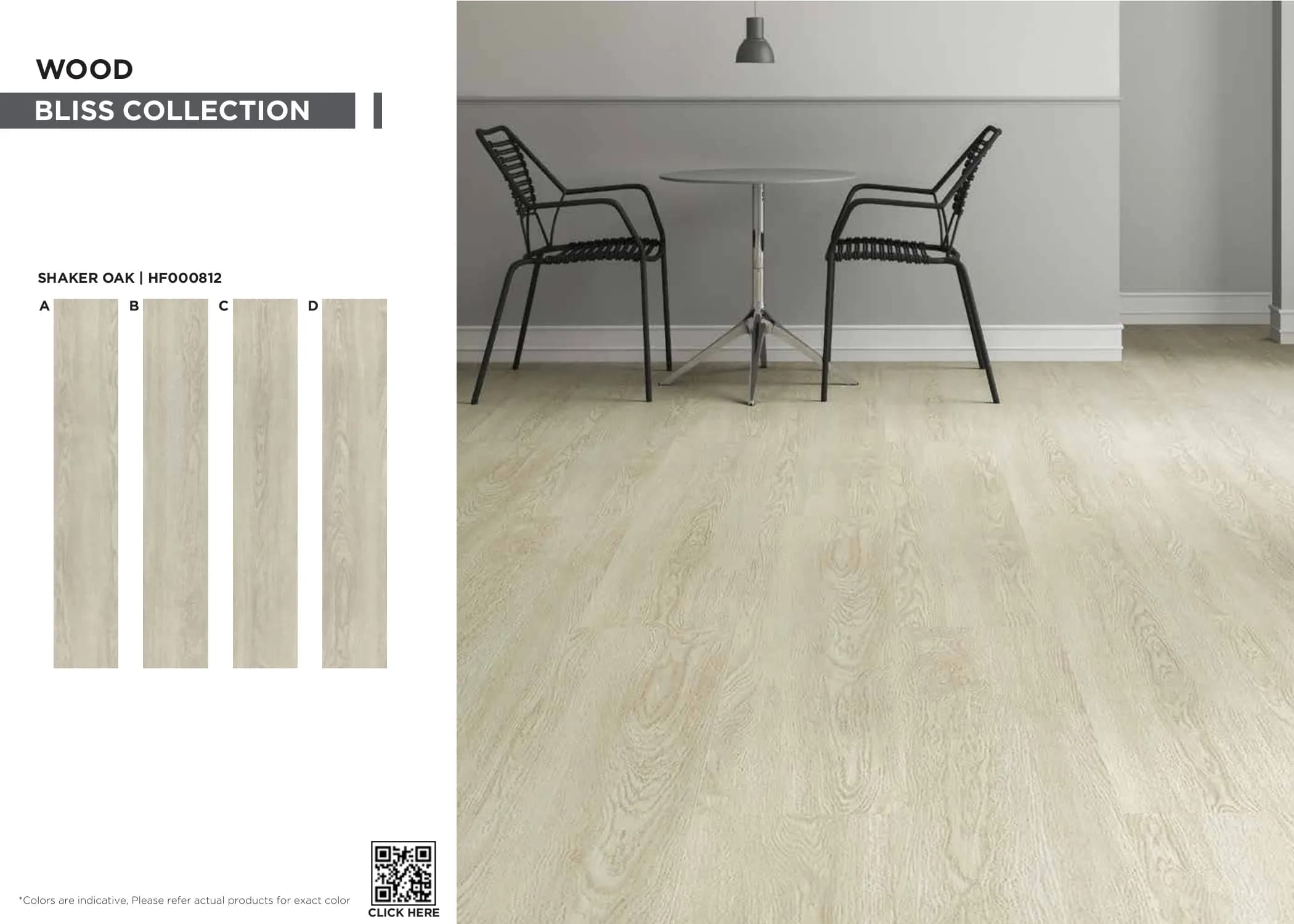 Bliss SHAKER OAK SPC PVC Flooring Planks