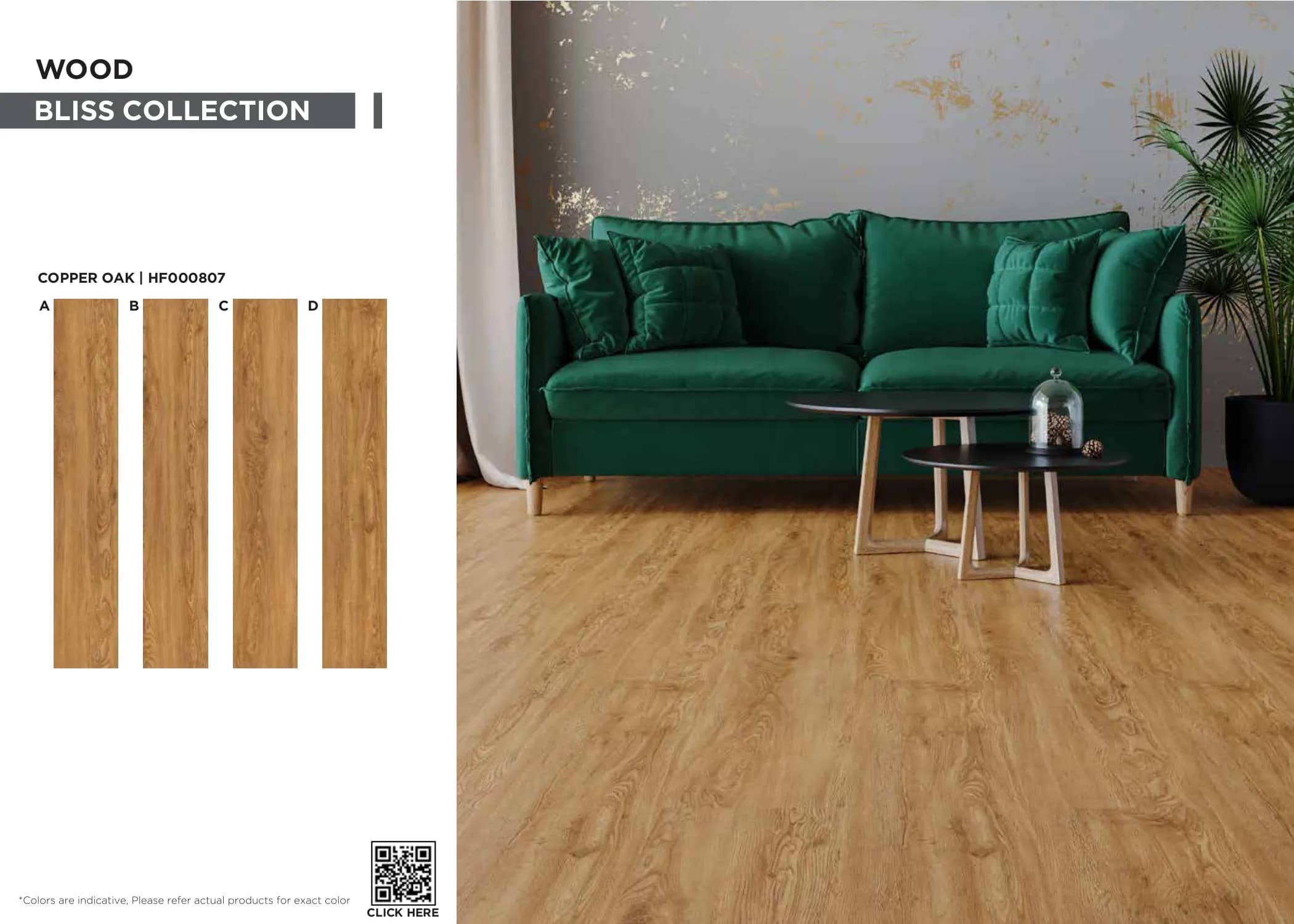 Bliss Copper Oak SPC Planks PVC Flooring