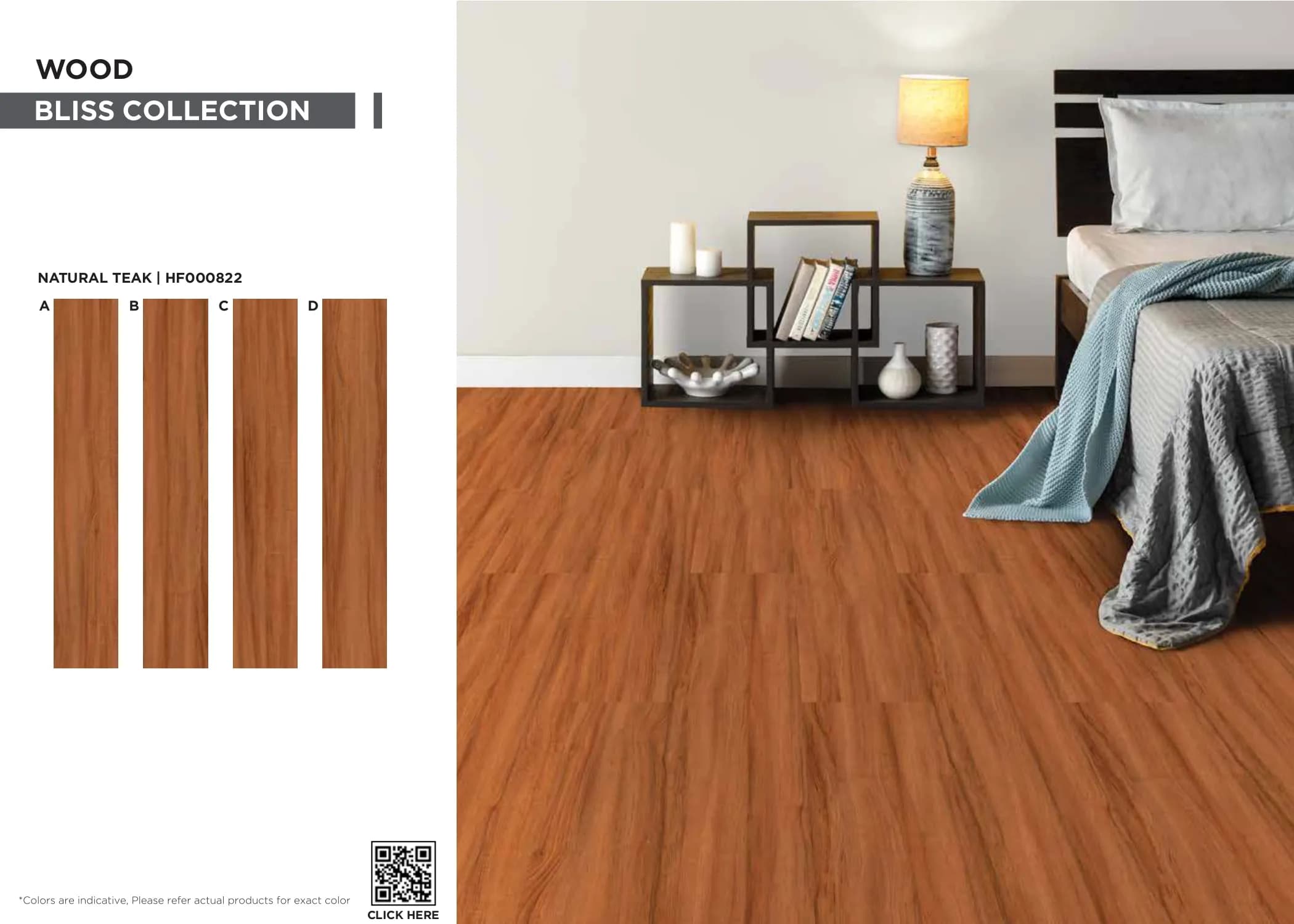 Bliss Natural Teak SPC Planks PVC Flooring