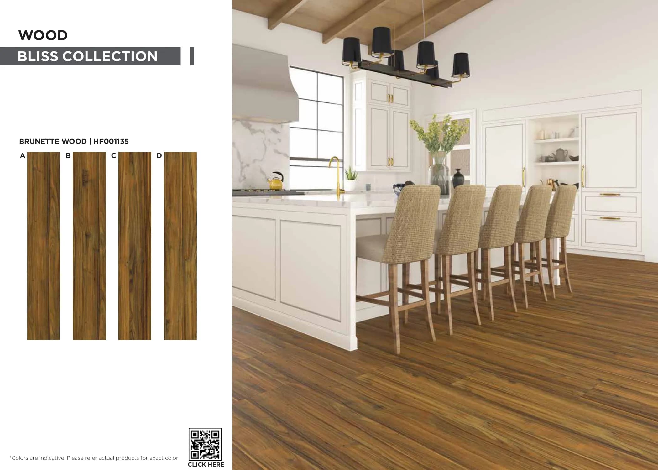 Bliss Brunette Wood SPC Planks PVC Flooring