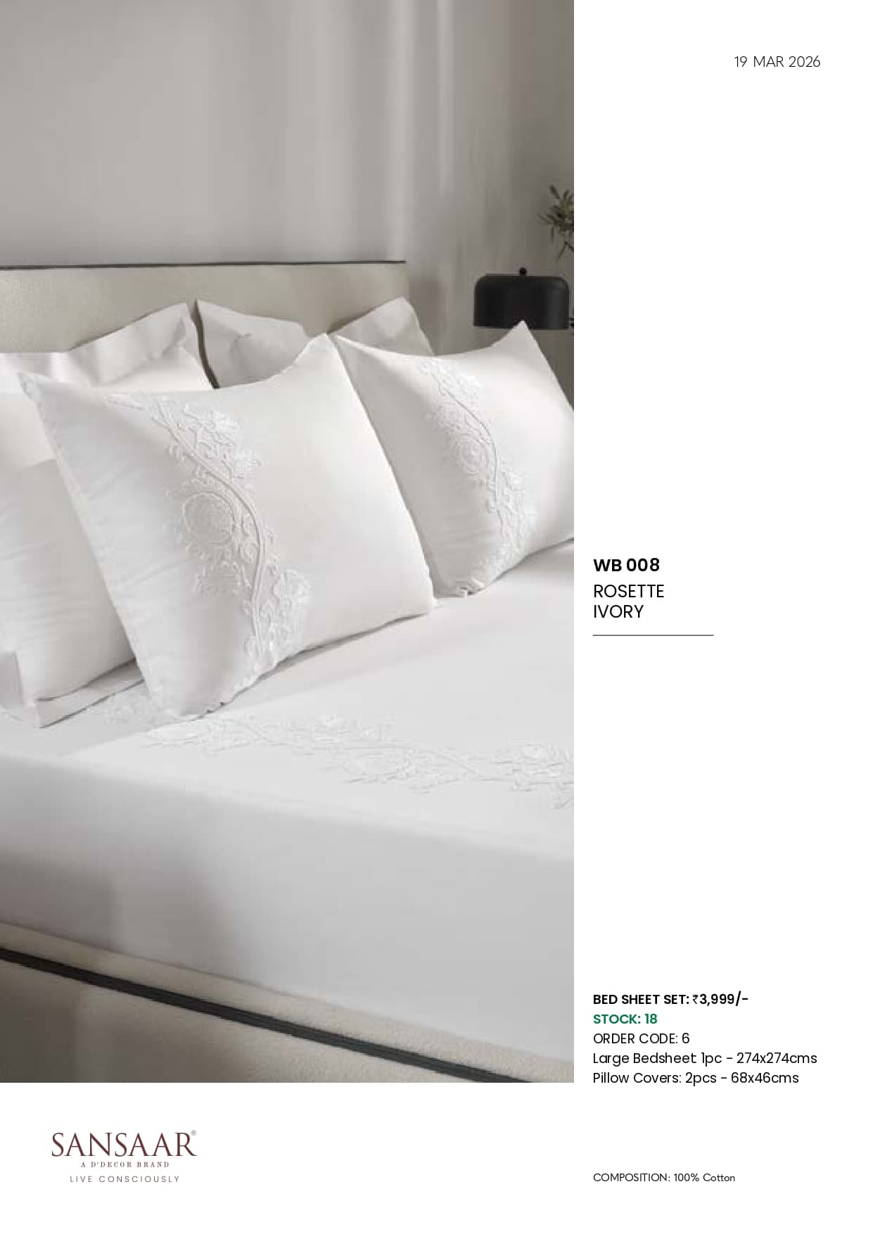 WB 008 ROSETTE IVORY