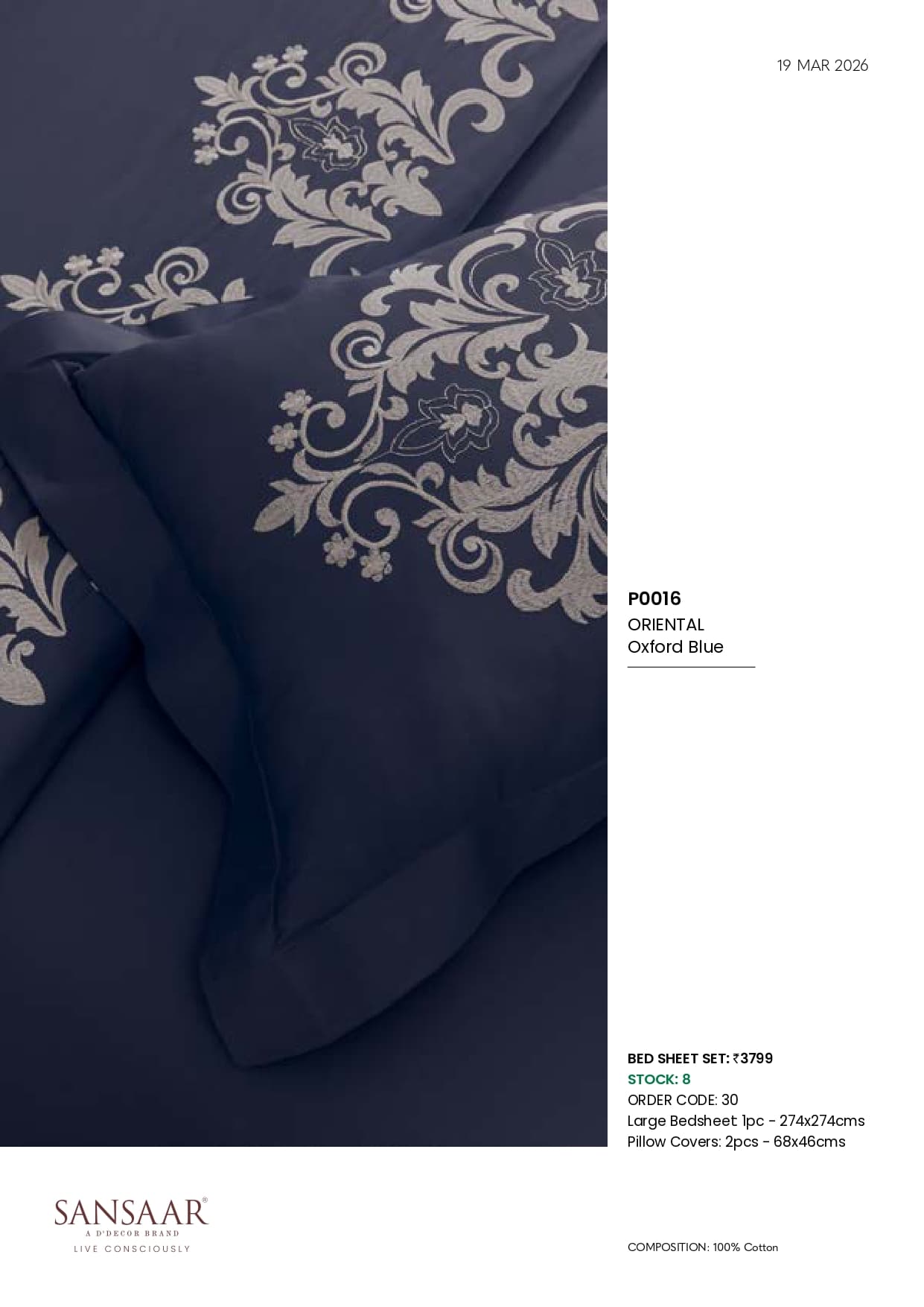 P0016 ORIENTAL Oxford Blue