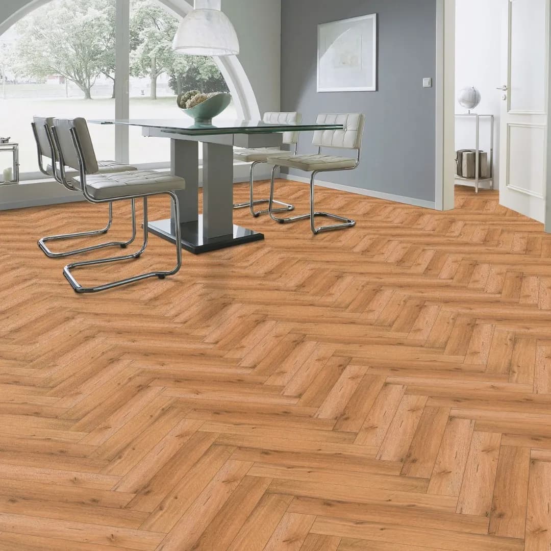 #HG12 Teak Herringbone Wooden Flooring | Premium Elegance