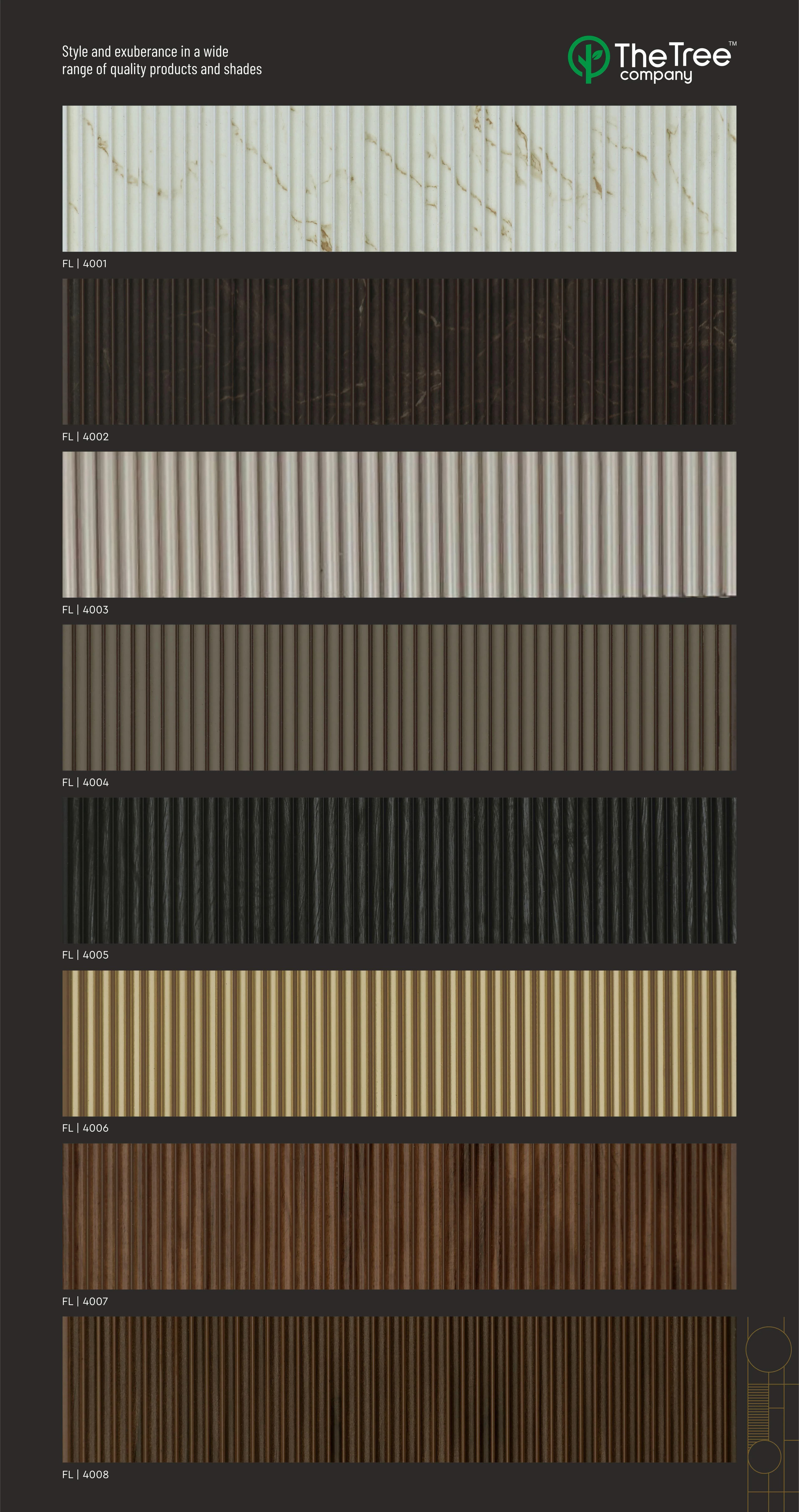 Fleek Treelam FL 4001 Charcoal Wall Panelling - Stylish Home Décor