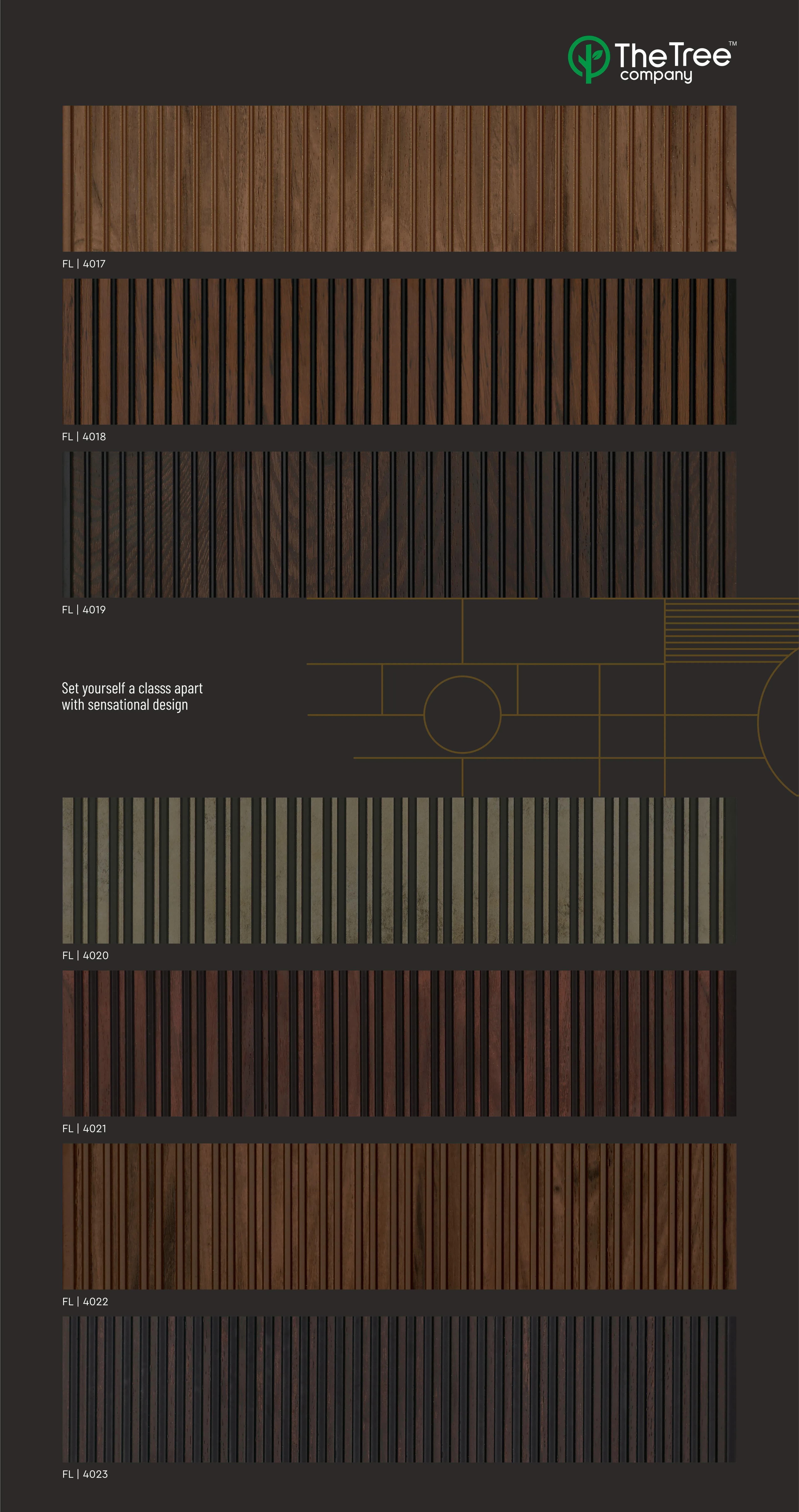 Fleek Treelam FL 4017 Charcoal Wall Panelling - Stylish Home Décor