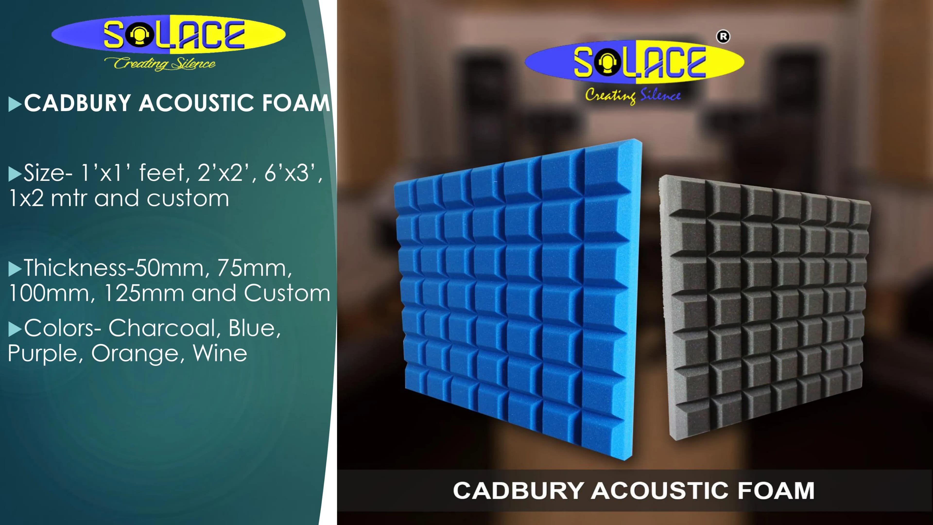 Cadbury Acoustic Foam | Premium Soundproofing Material