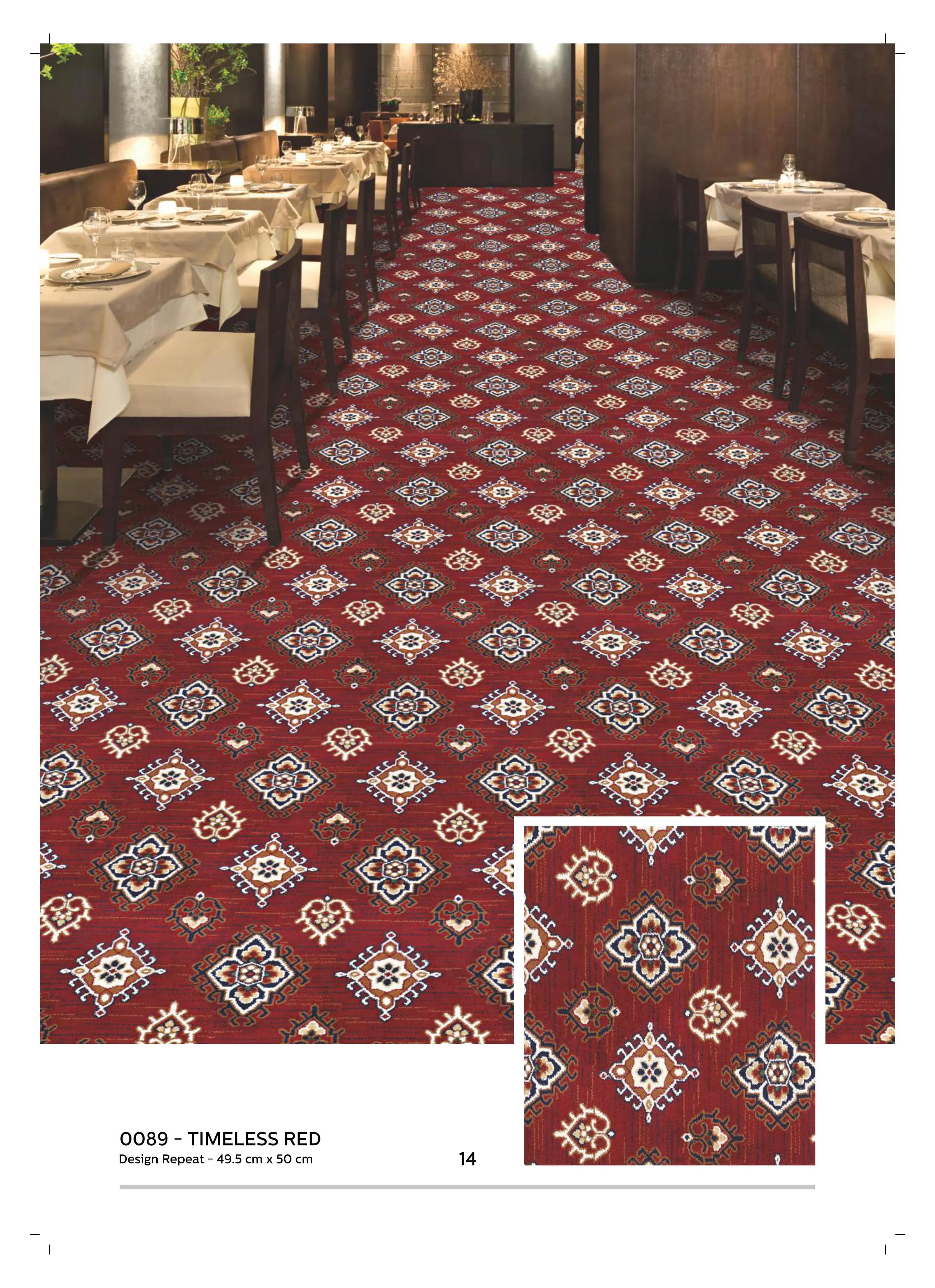 Timeless Red Printed Carpet Rolls - High-Quality Flooring