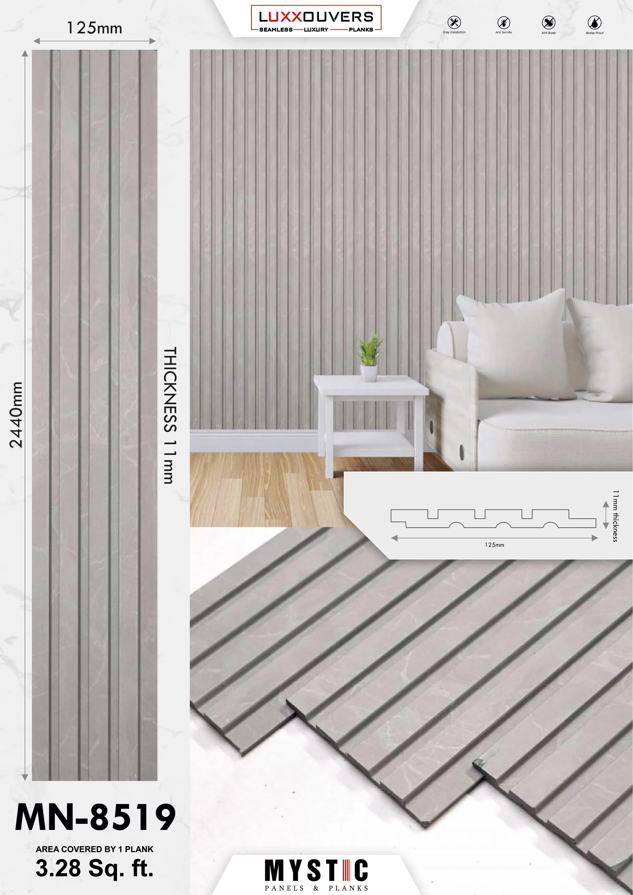 MN-178 Wall Panelling - Tuscany Charcoal | Quality Panel for Elegant Interiors