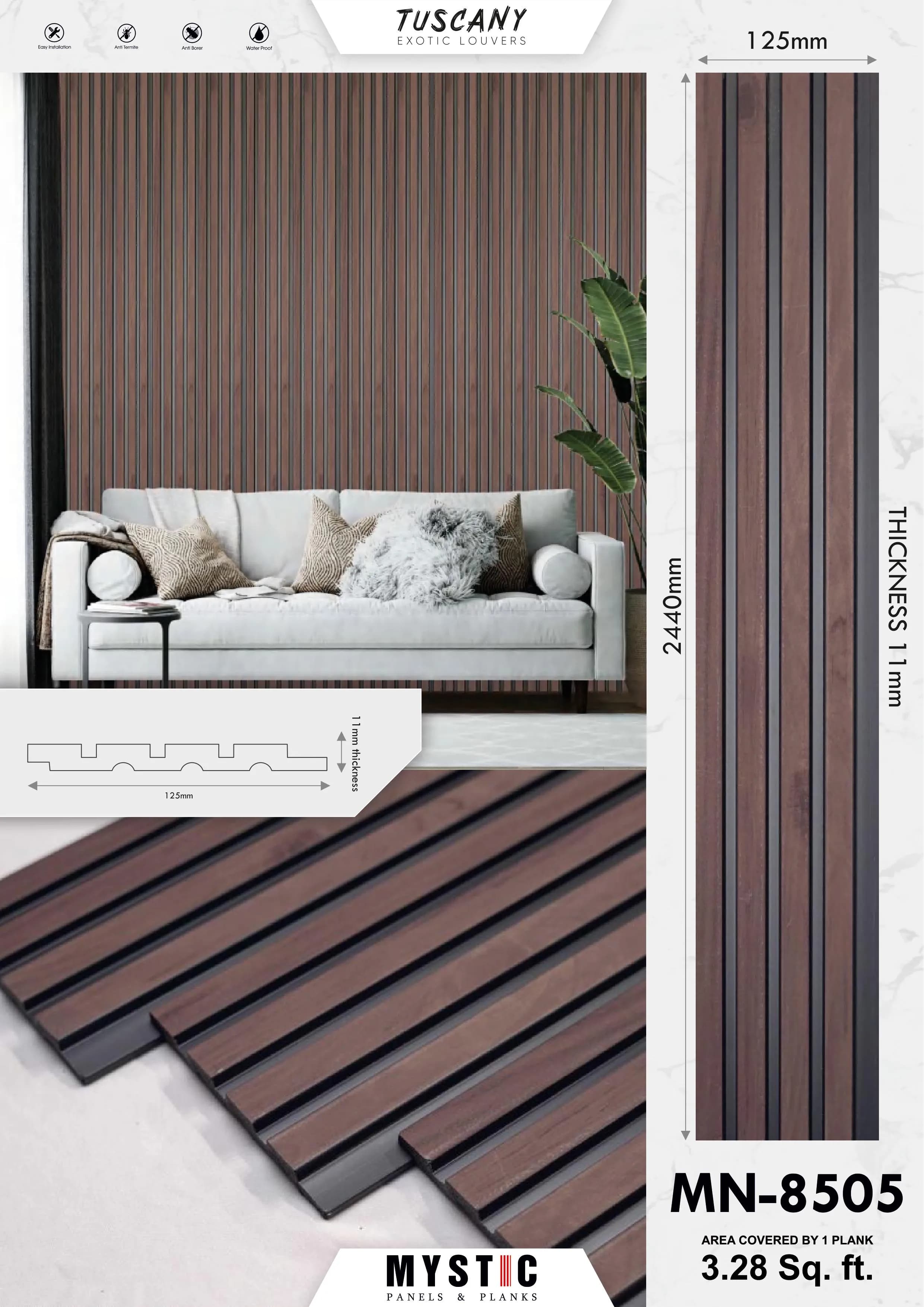 MN-8515 Wall Panelling Tuscany Charcoal - Enhance Your Space