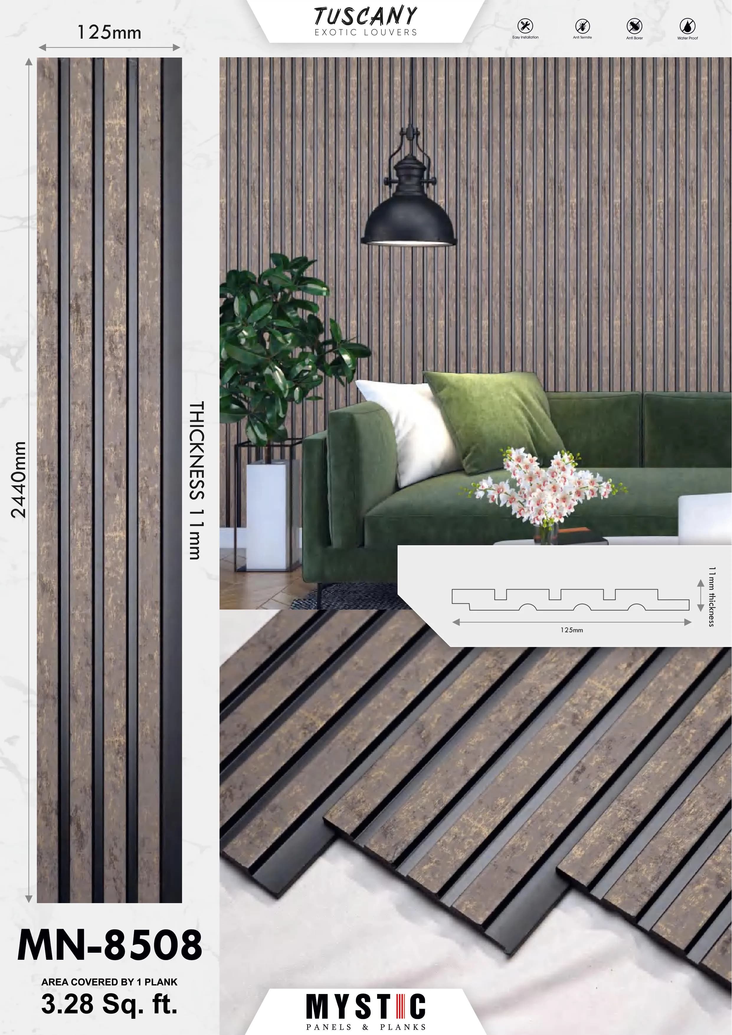 MN-8518 Wall Panelling Tuscany Charcoal | Stylish Home Decor