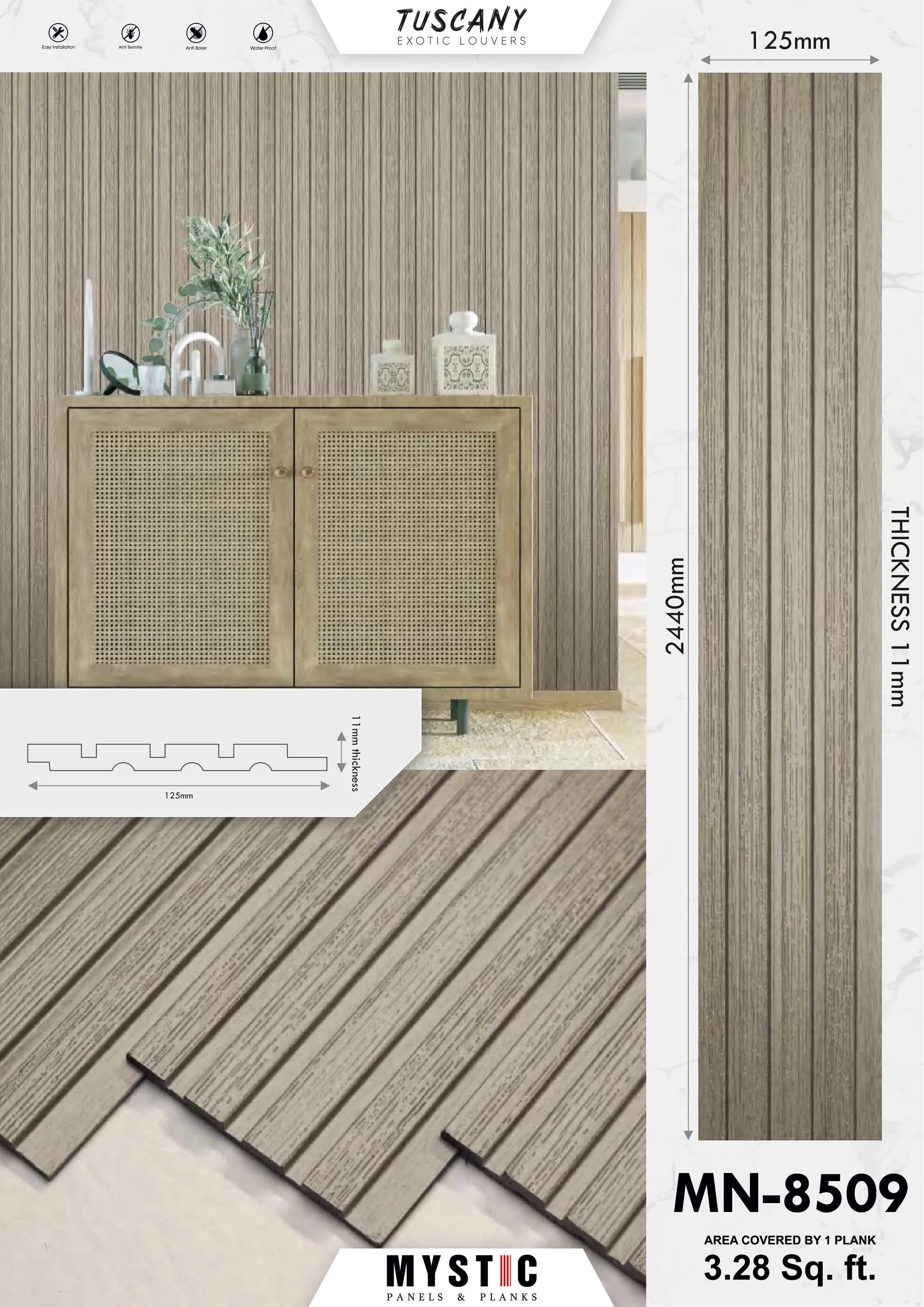 MN-8519 Tuscany Charcoal Wall Paneling | Elegant Home Décor