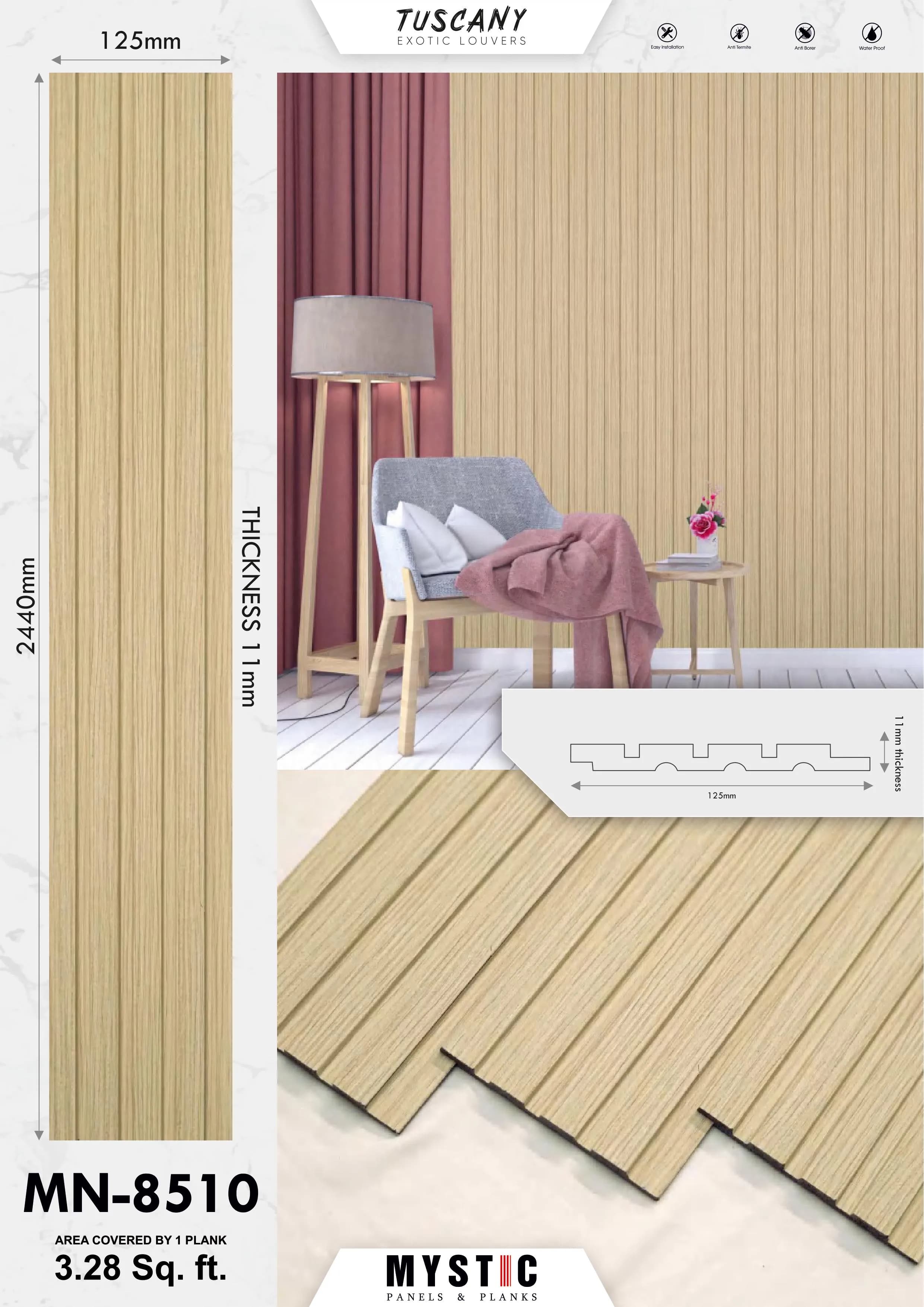 MN-8520 Wall Panelling Tuscany Charcoal
