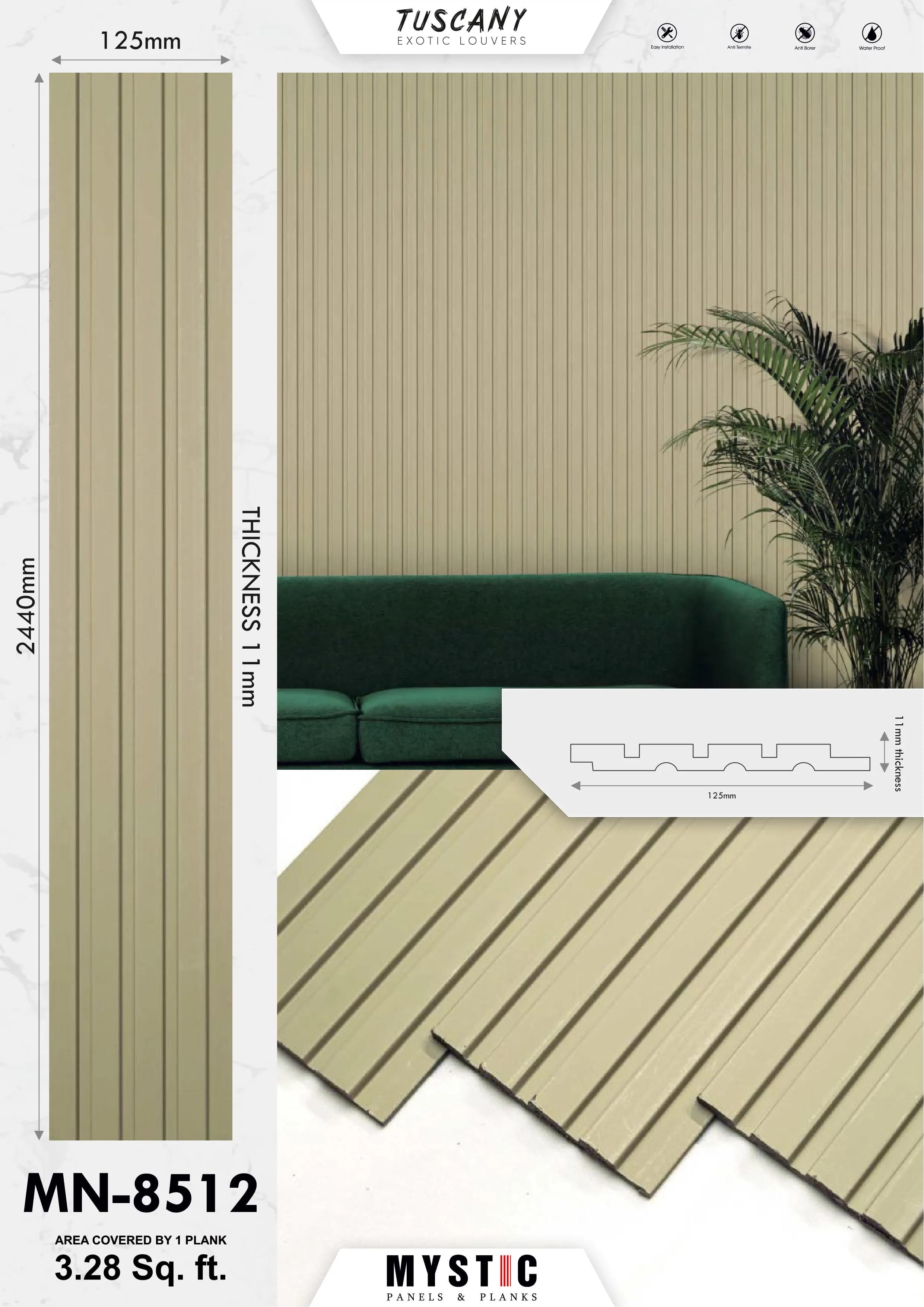 MN-8502 Wall Panelling Tuscany Charcoal - Stylish & Durable