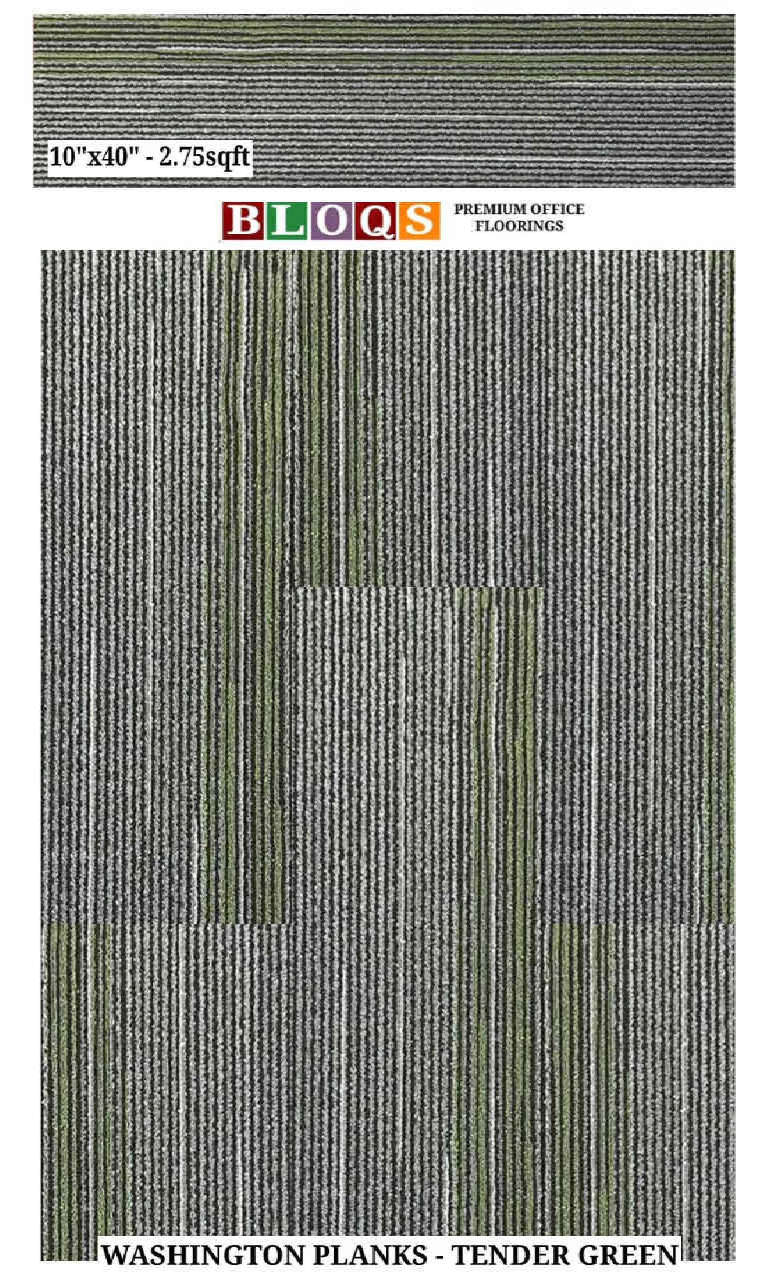 BLOQS Carpet Planks Vito Floor 10"x40" - 2.75 sqft