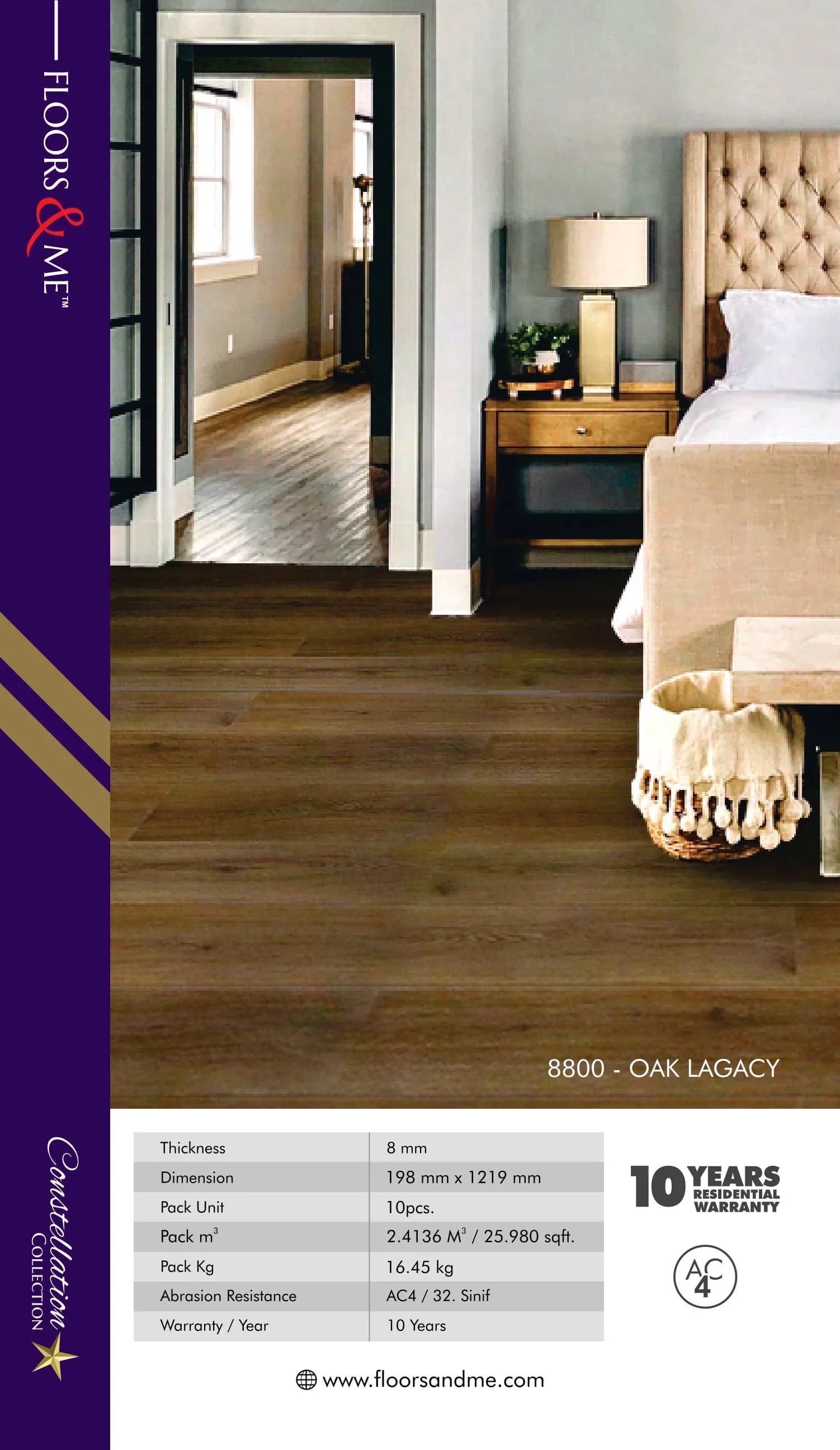 8800-Oak Legacy 8mm Unique Laminate Flooring