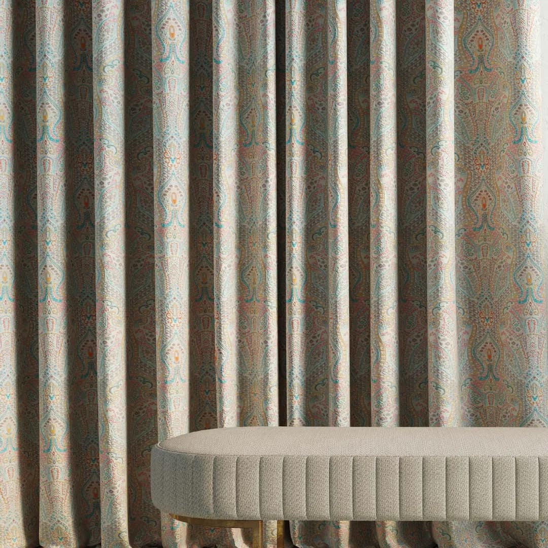 Etienne Imperial Coral Pink Curtain Fabric – Luxurious Style