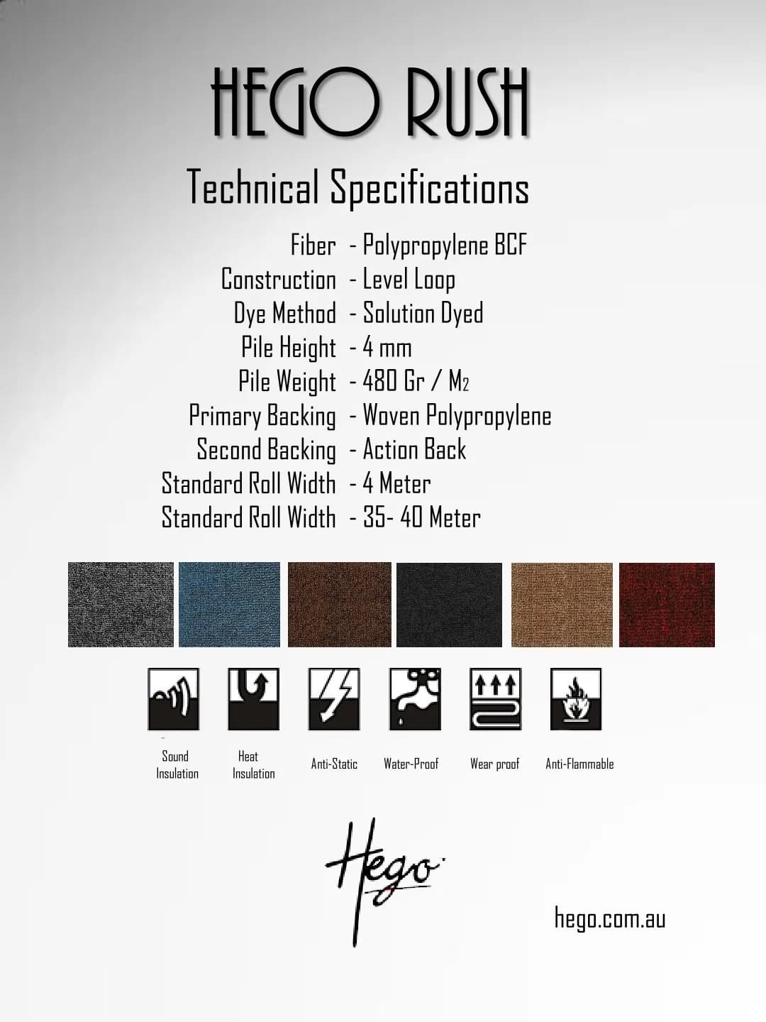 HEGO RUSH Carpet Roll - Premium Quality & Durability