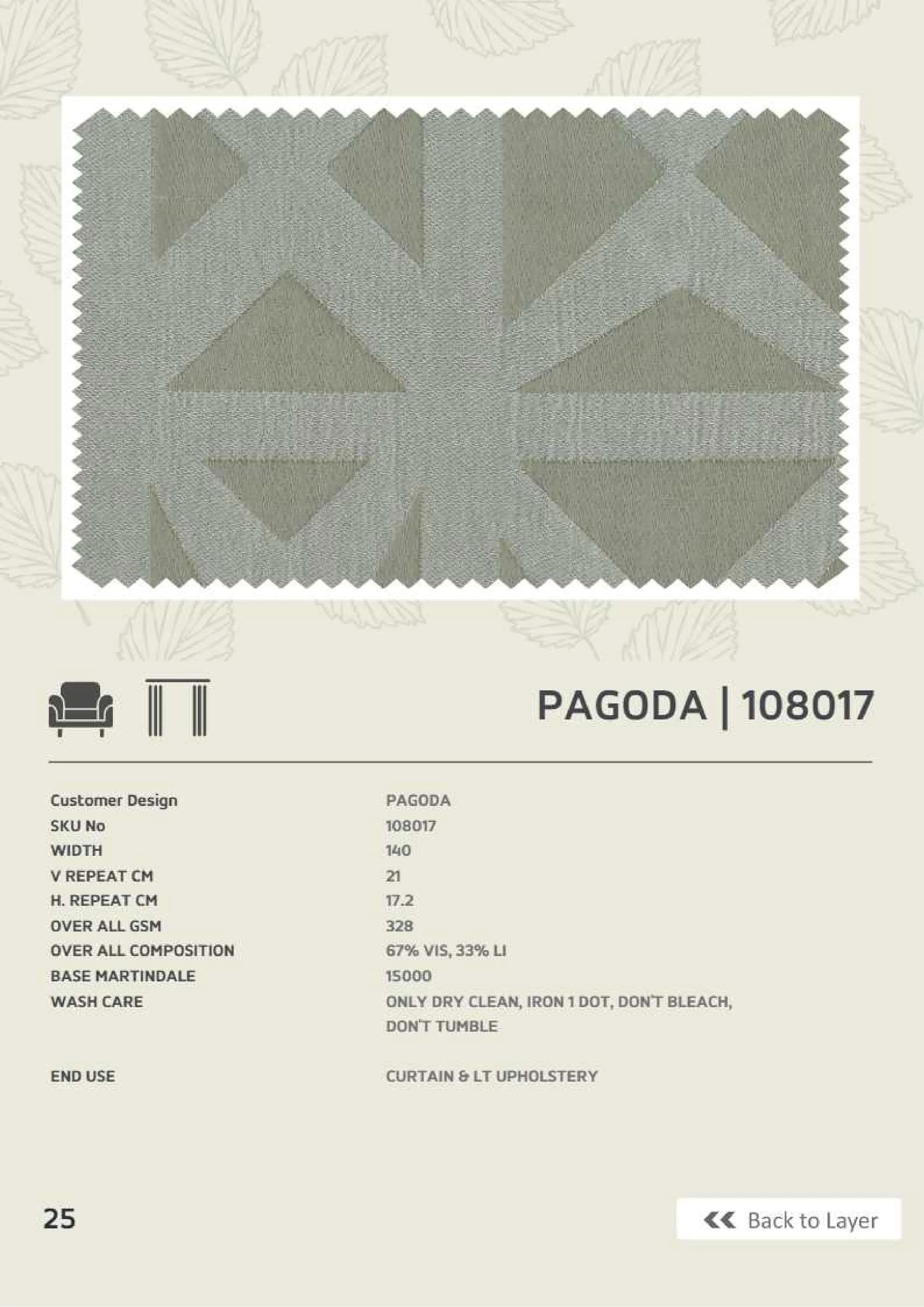 Butikku Winners Pagoda Linen Fabric - 108017