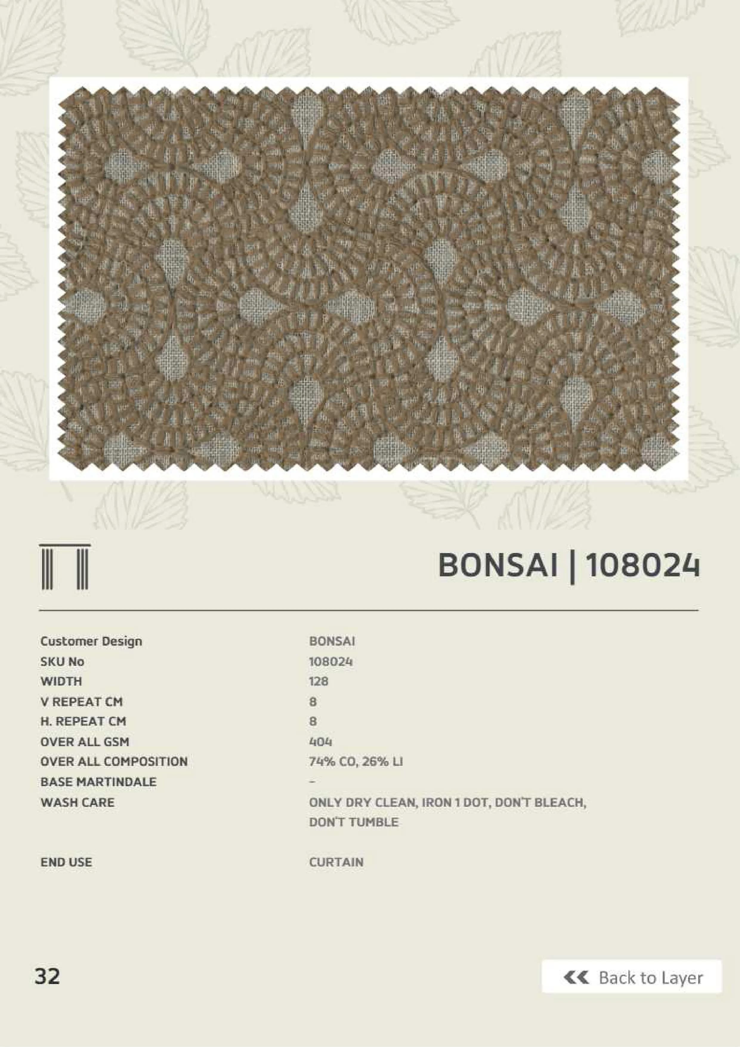 Winners Bonsai 108024 Linen Fabric