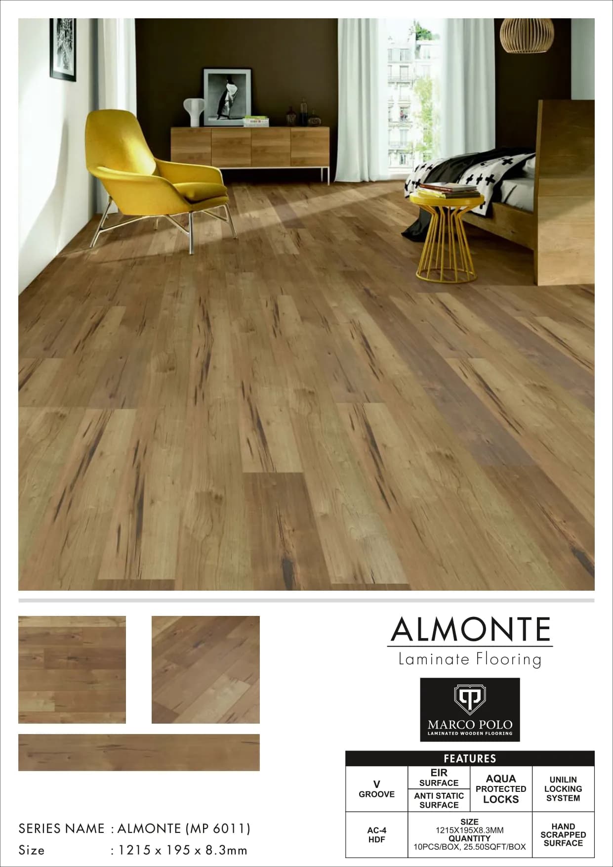 Almonte MP6011 Marcopolo Laminate Wooden Flooring