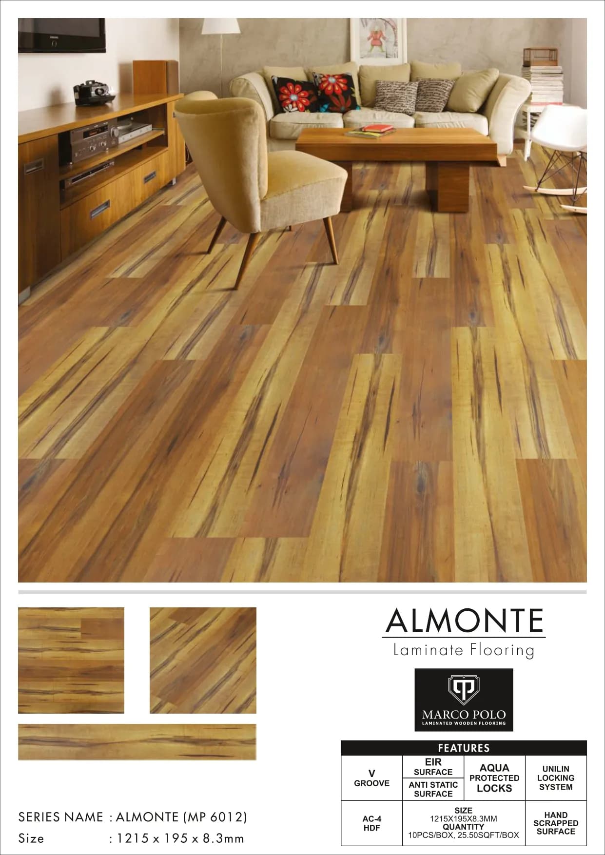 Almonte MP6012 Marcopolo Laminate Wooden Flooring
