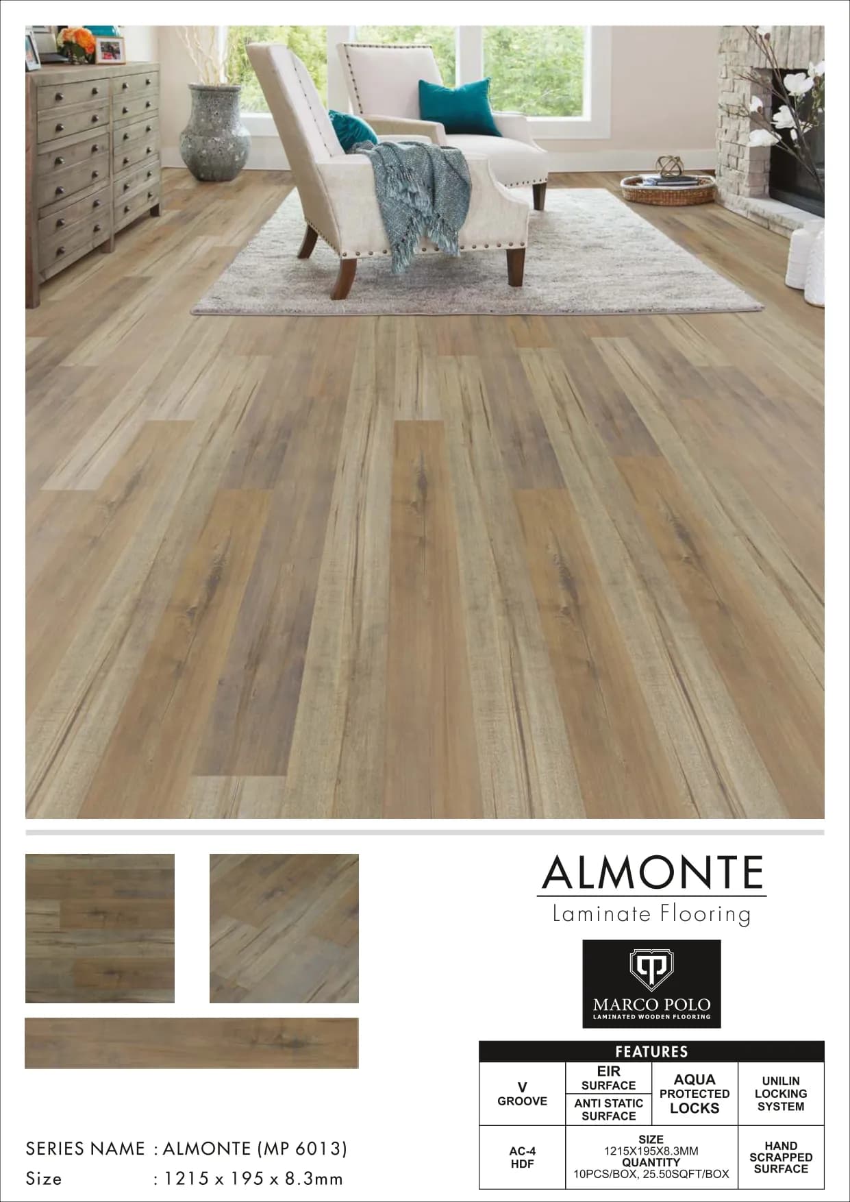 Almonte MP6013 Marcopolo Laminate Wooden Flooring