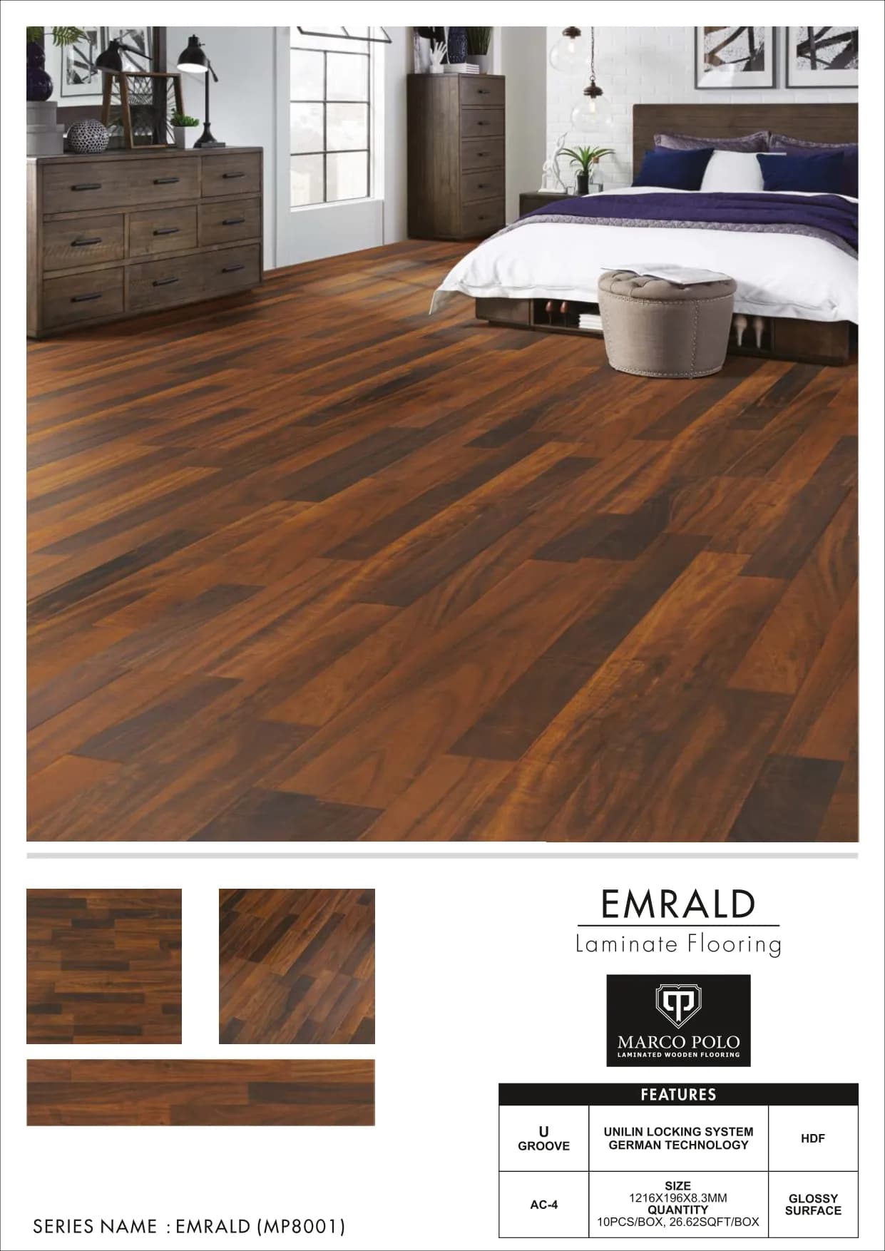 Emrald MP8001 Marcopolo Laminate Wooden Flooring