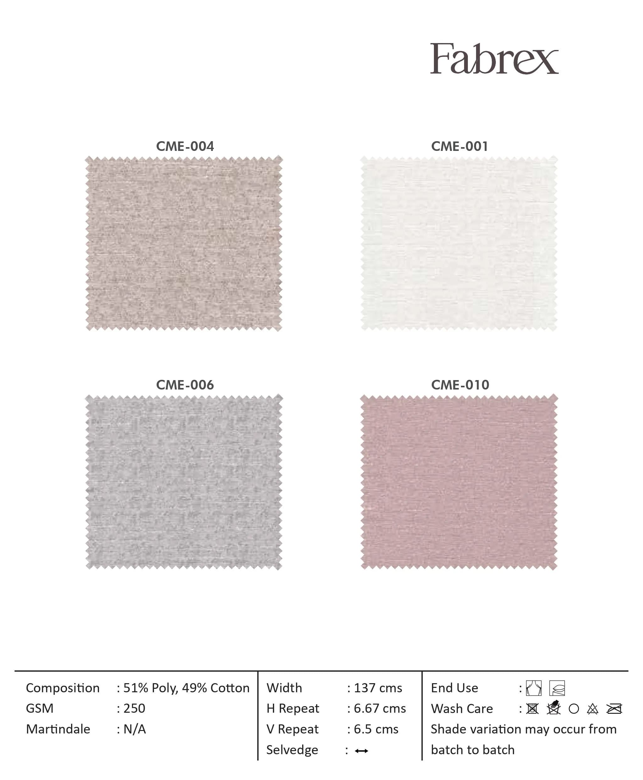 Luxurious CME 004 Self Curtain Fabric - Elegant Design