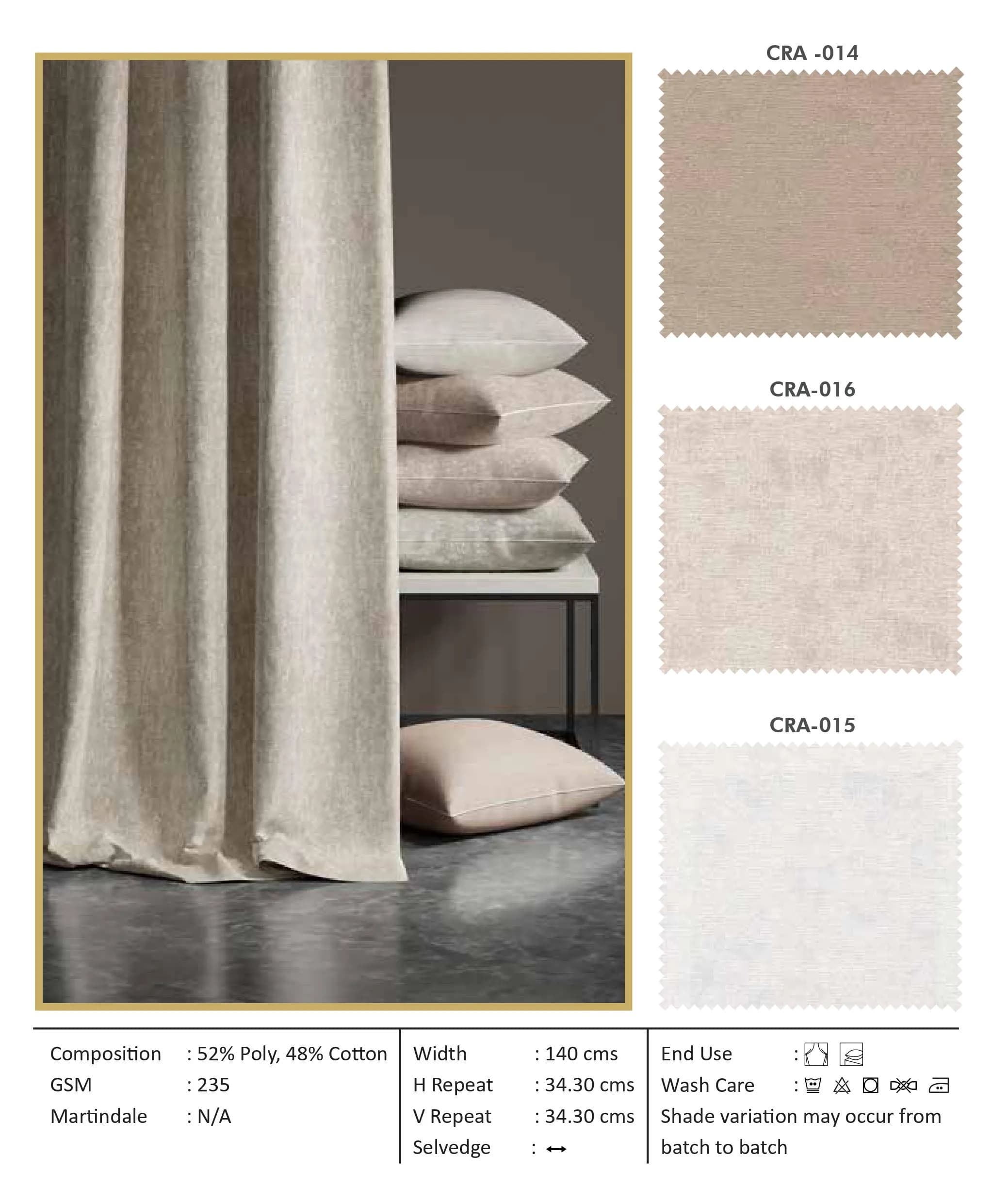 Radiance CRA 014 Self Curtain Fabric - Elegant & Durable