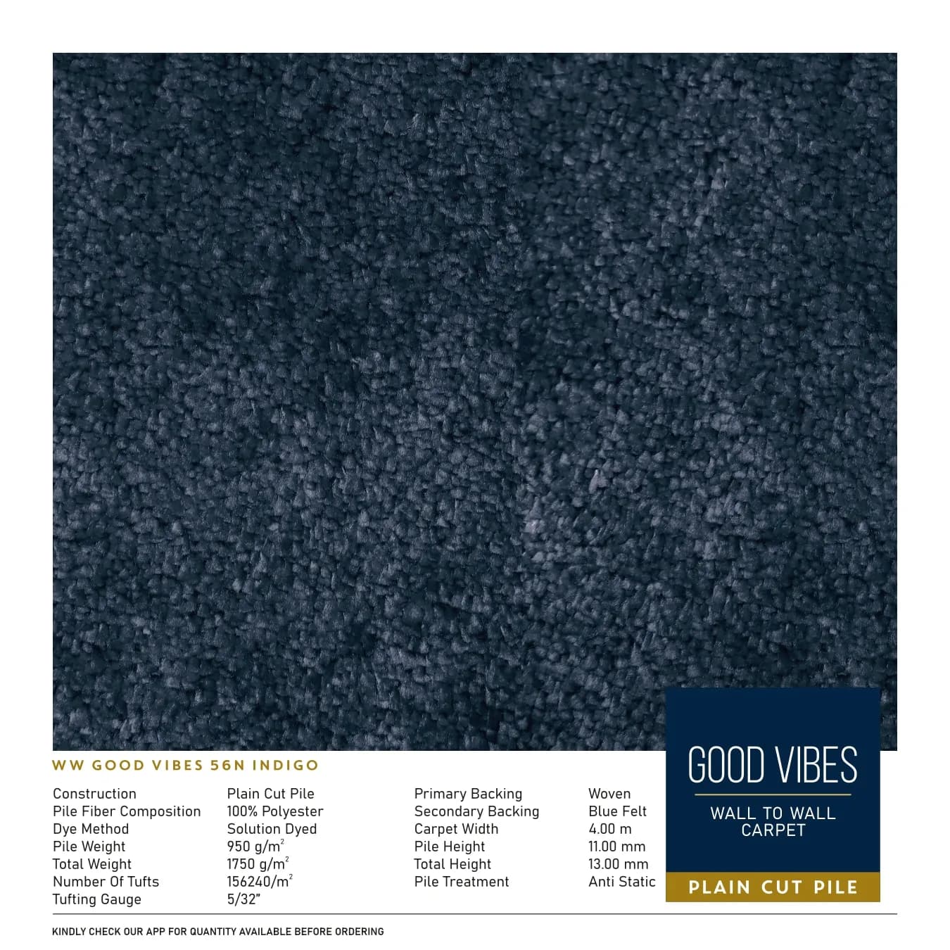 WW Good Vibes 56N Indigo Carpet Tile – Stylish & Durable