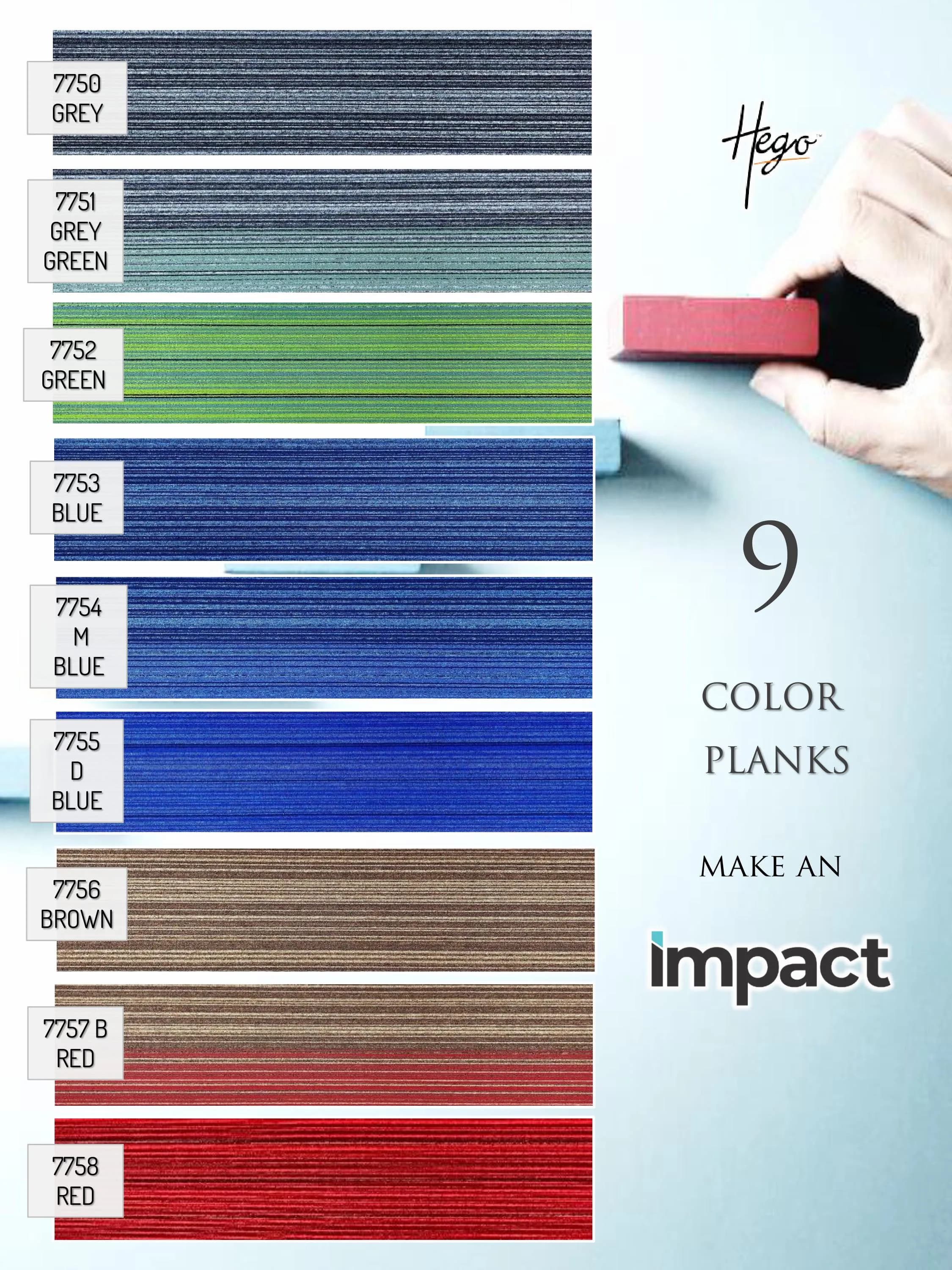 Impact Carpet Tile 9-Color Planks