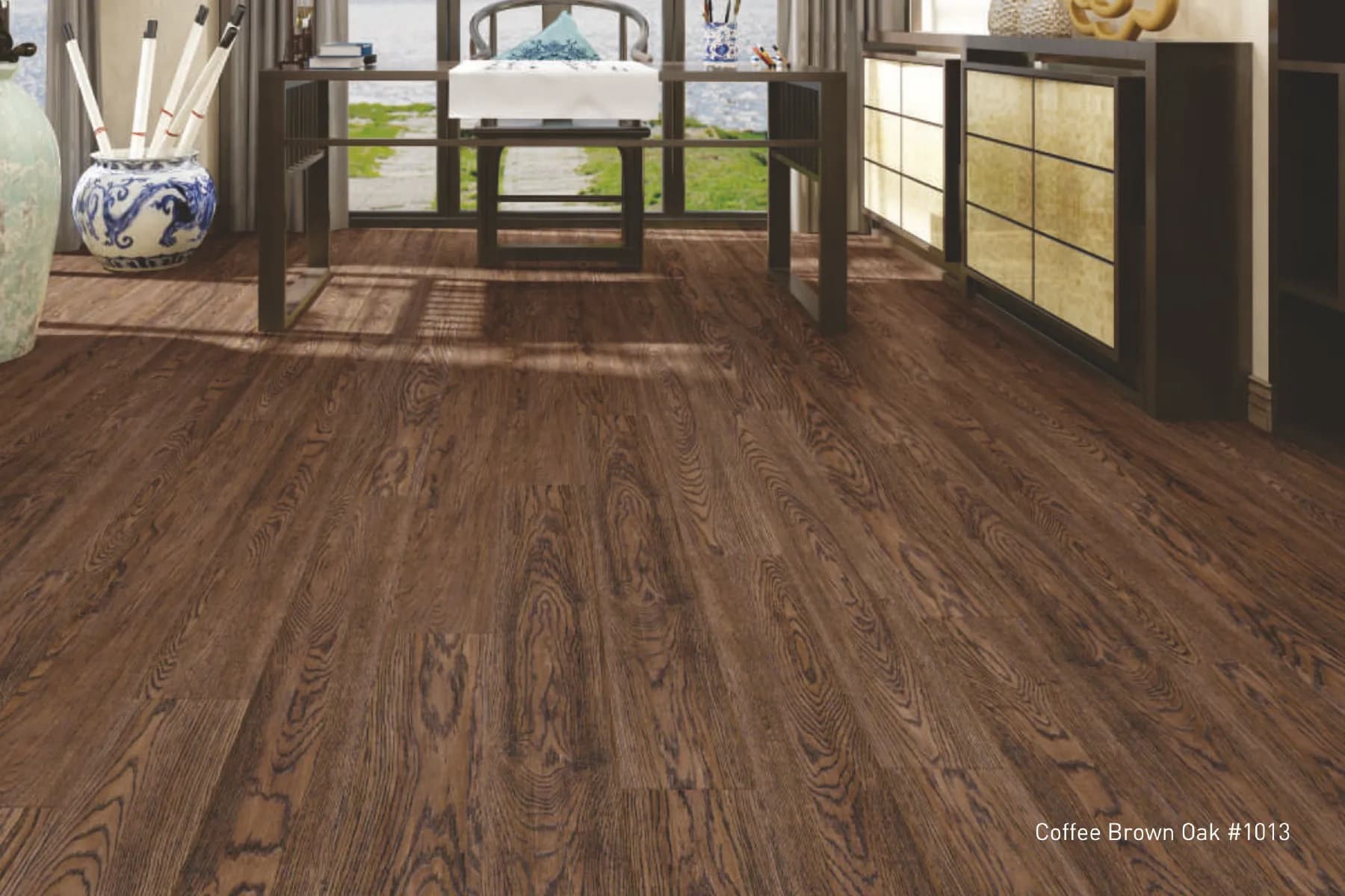 1220x145x12mm Coffee Brown Oak #1013 Farsh Laminate Flooring