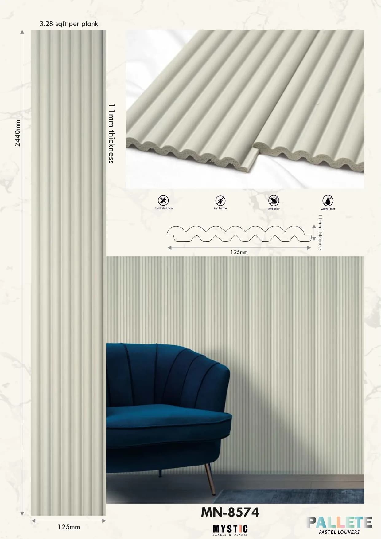 MN-8574 Charcoal Wall Louver Palette