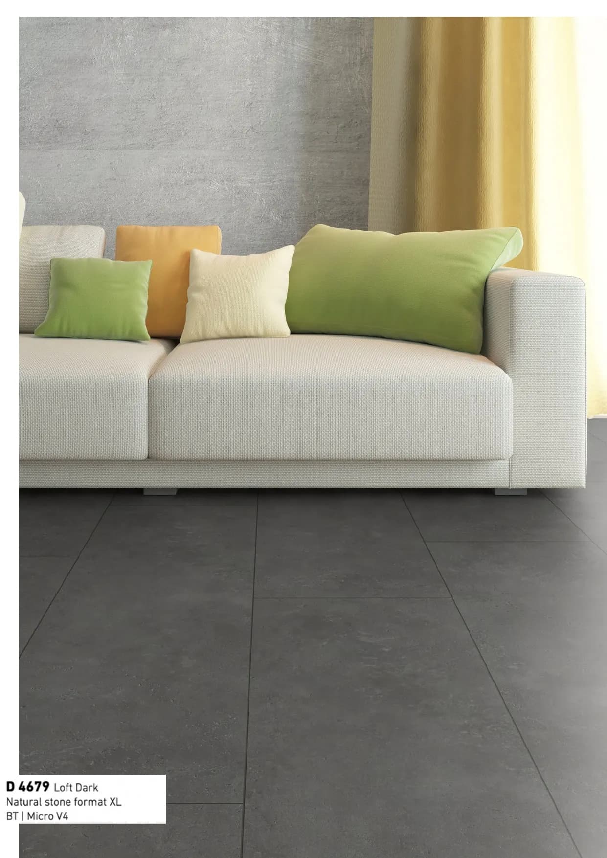 D4679 Loft Dark Natural Stone Format Kronotex Laminate Wooden Flooring