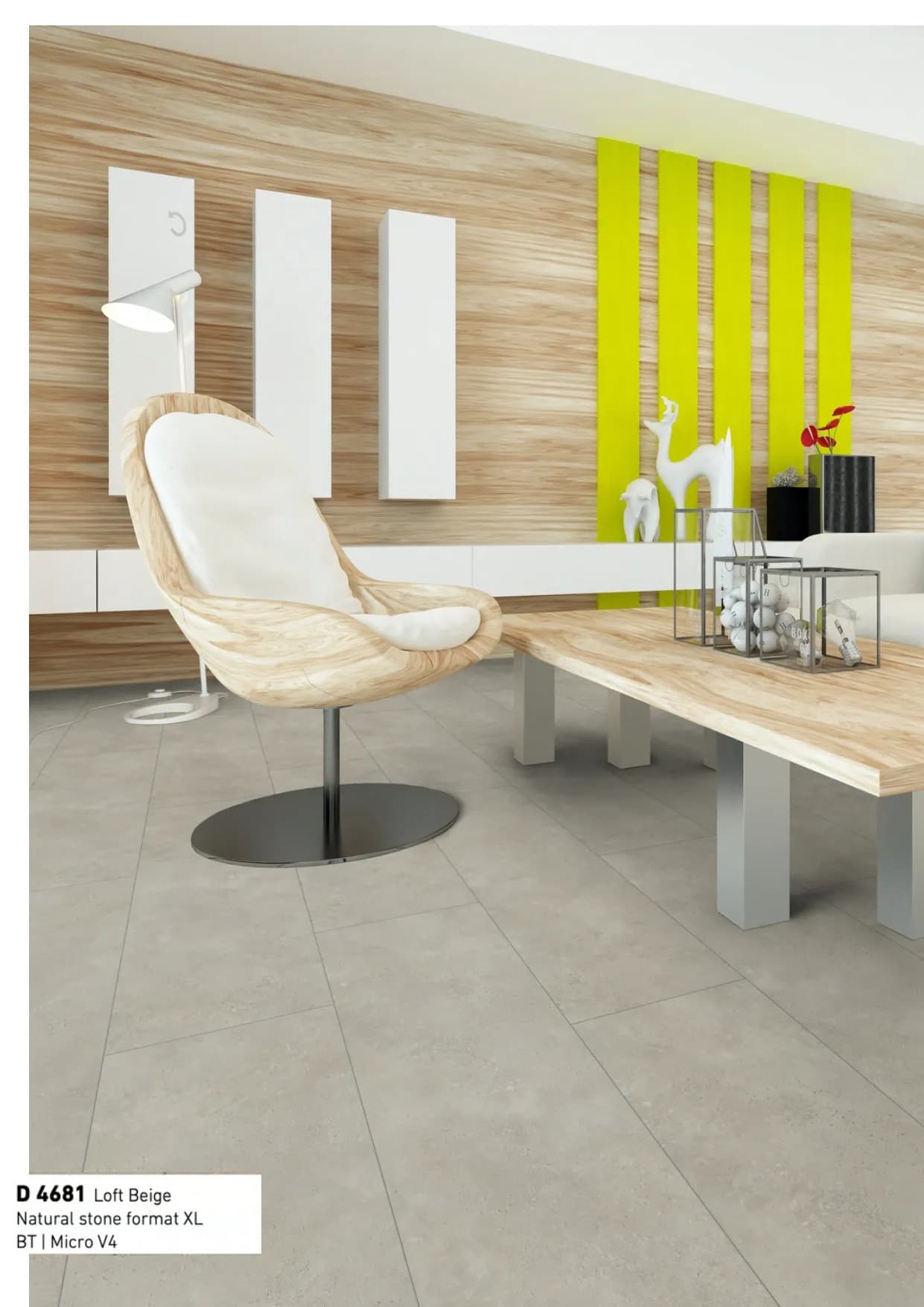 D4681 Loft Beige Natural Stone Format Kronotex Laminate Wooden Flooring