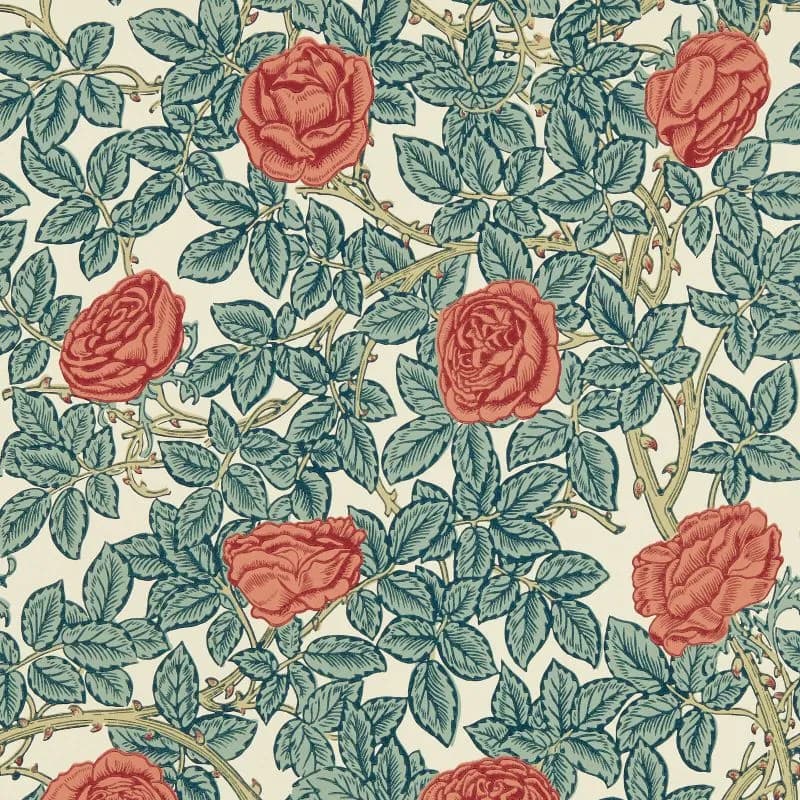 Morris & Co. Rambling Rose Wallpaper - Classic Floral Design