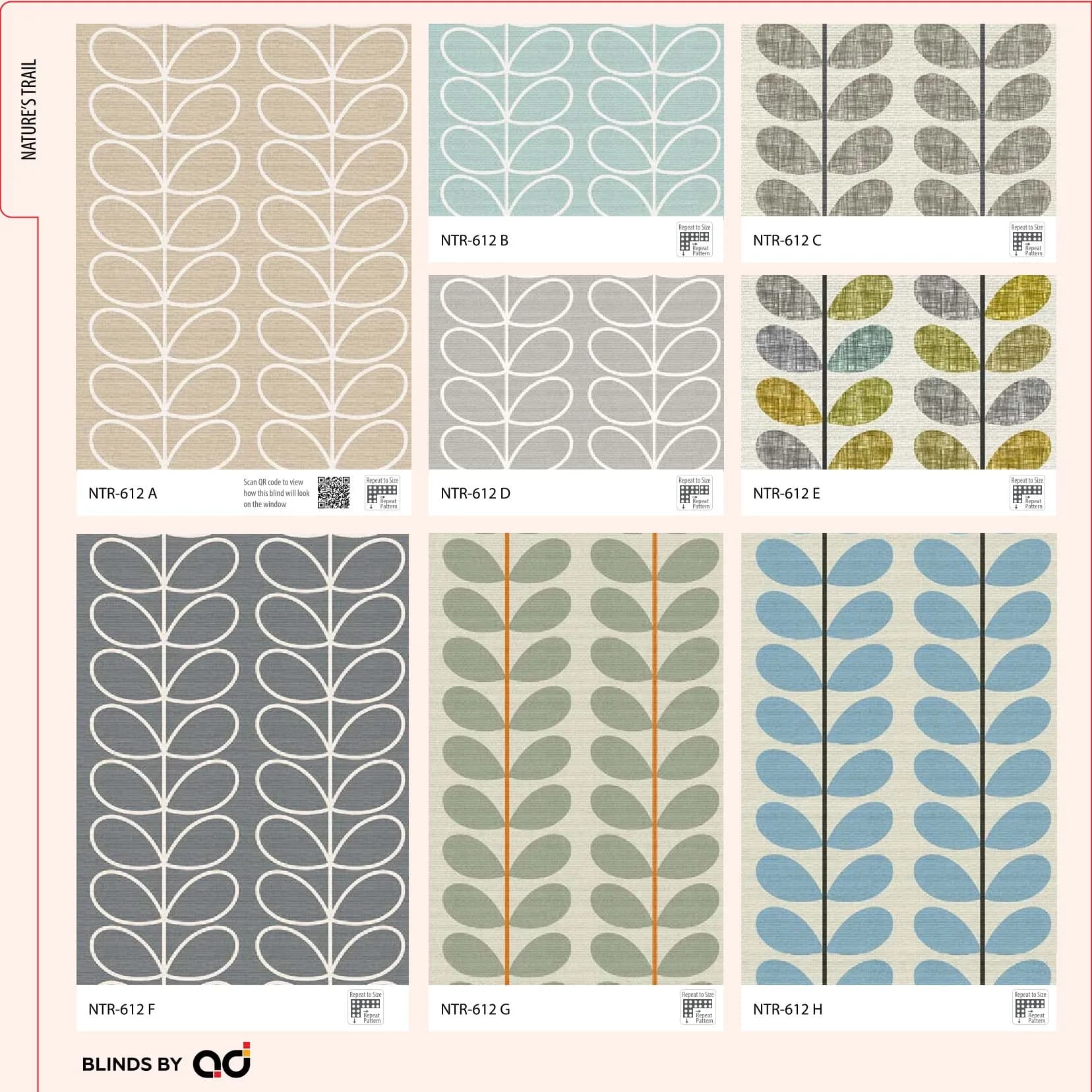 AD Printed Roller Blind – Stylish & Functional NTR-612 A