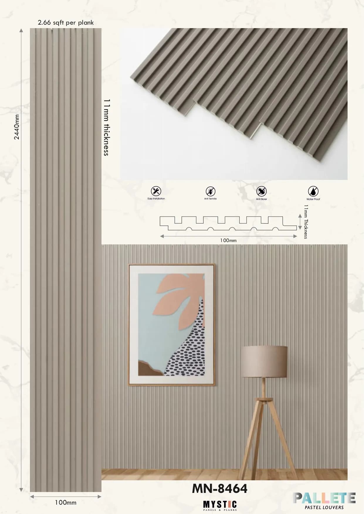 MN-8464 Charcoal Wall Louver Palette