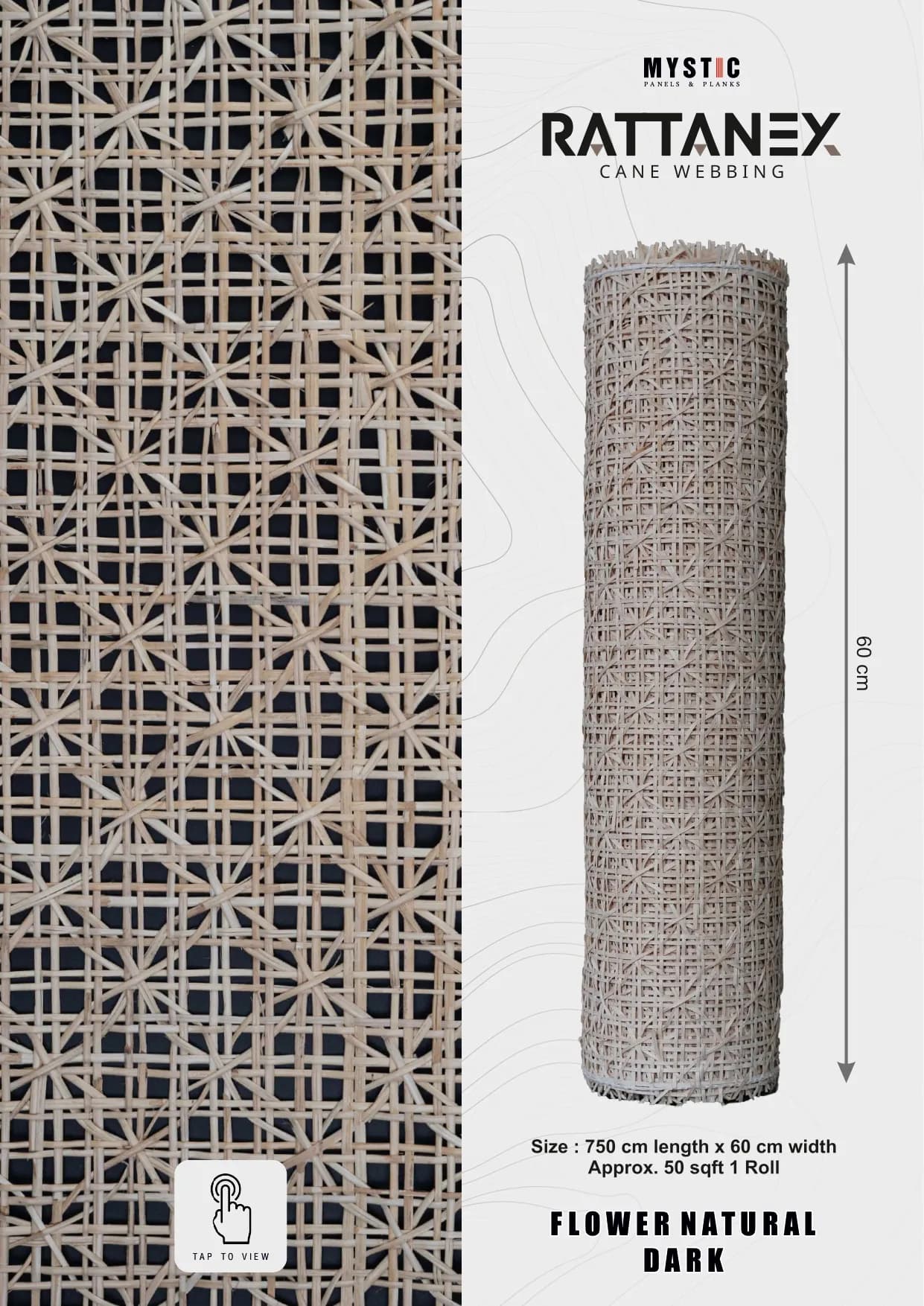 13 Rattan Cane Wall Paneling - Natural Handcrafted Decor