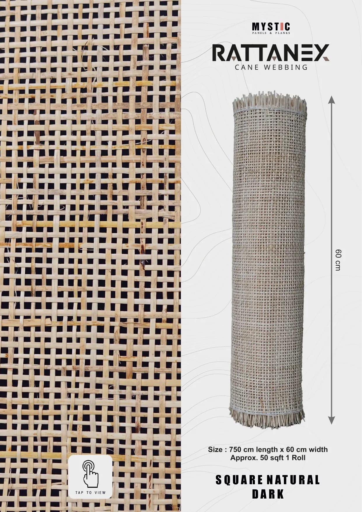 19 Rattan Cane Wall Paneling - Natural Home Decor